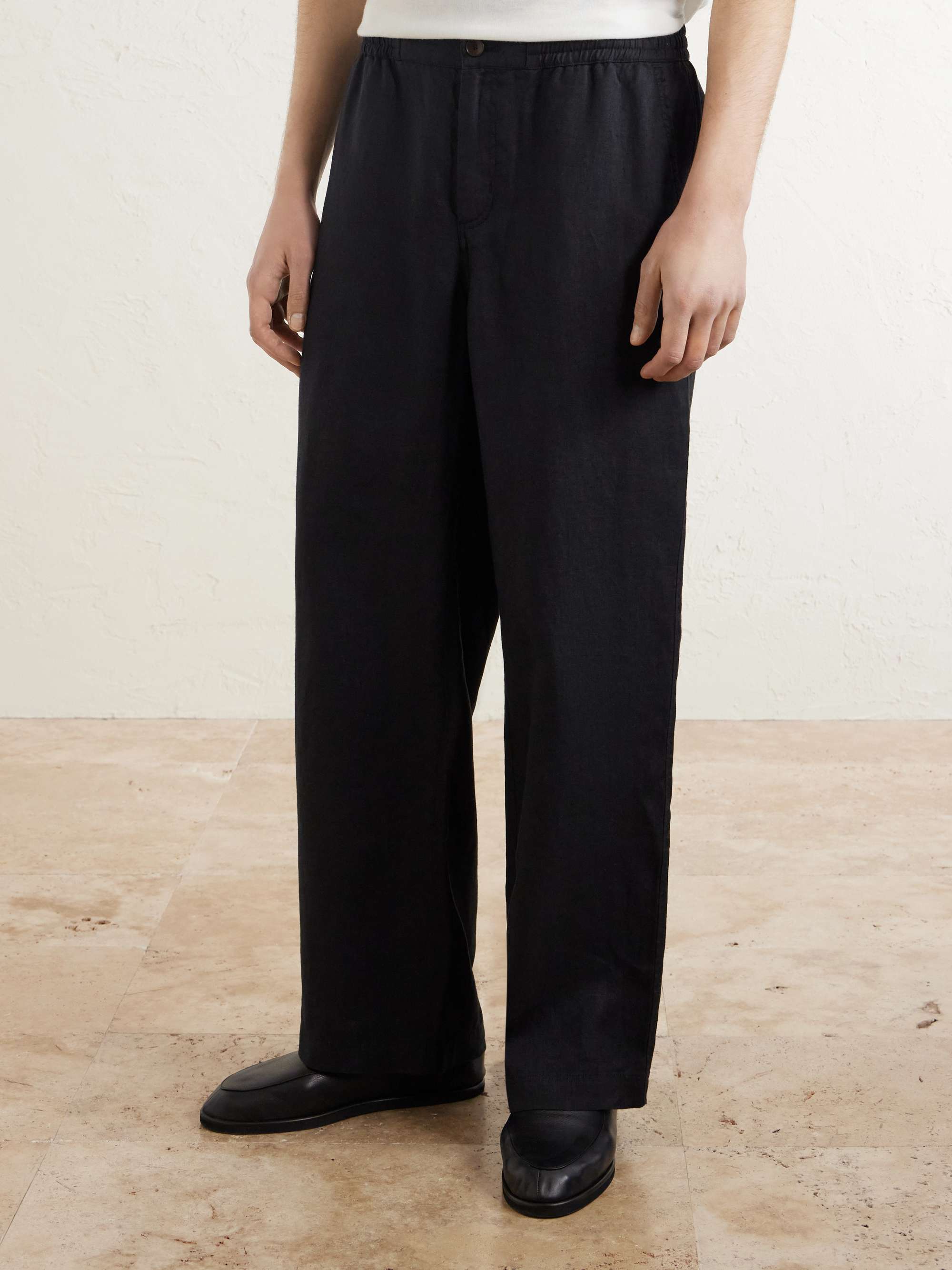 Arthur Wide-Leg Linen Drawstring Trousers view