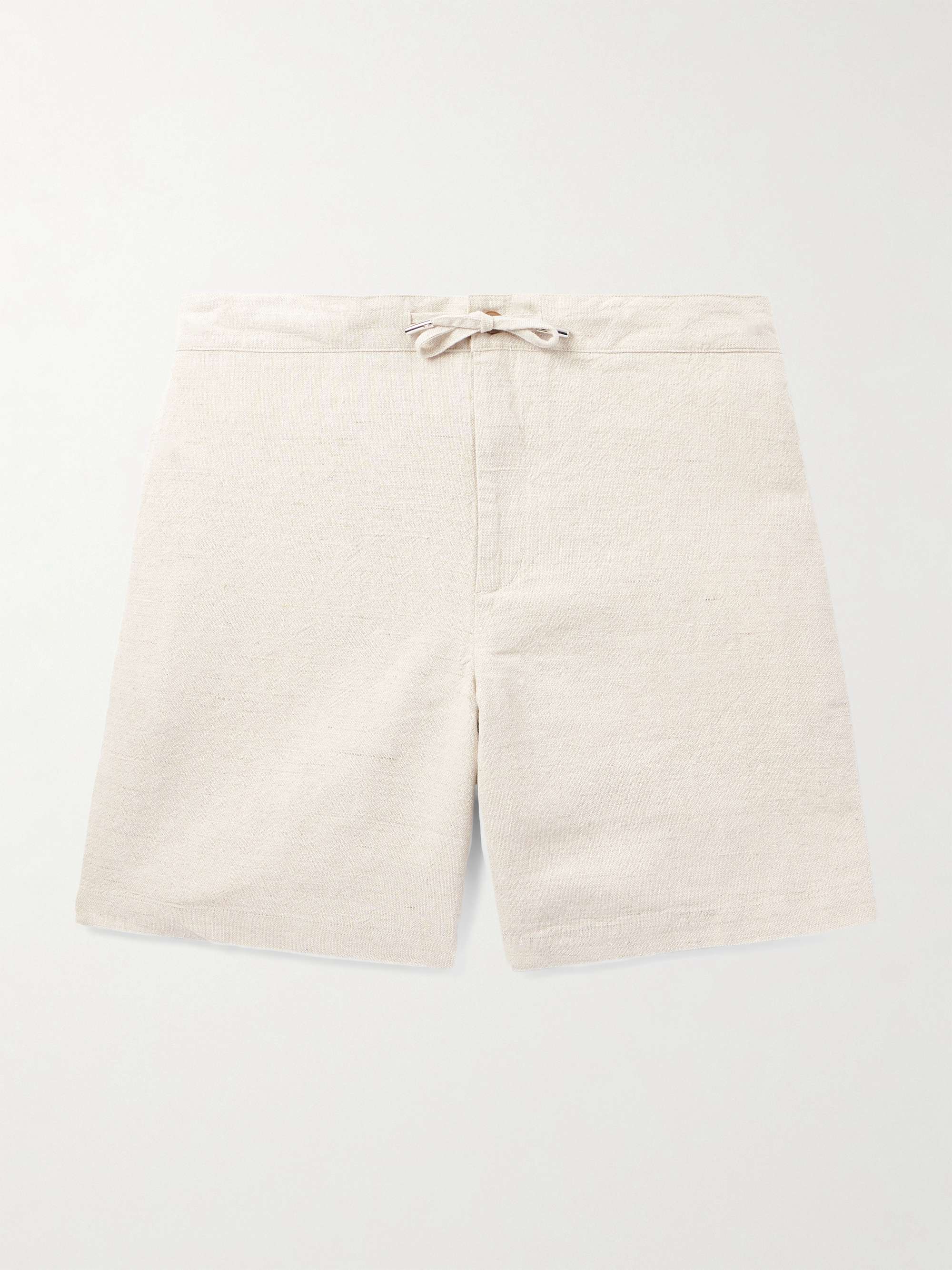 Straight-Leg Linen and Cotton-Blend Drawstring Shorts view