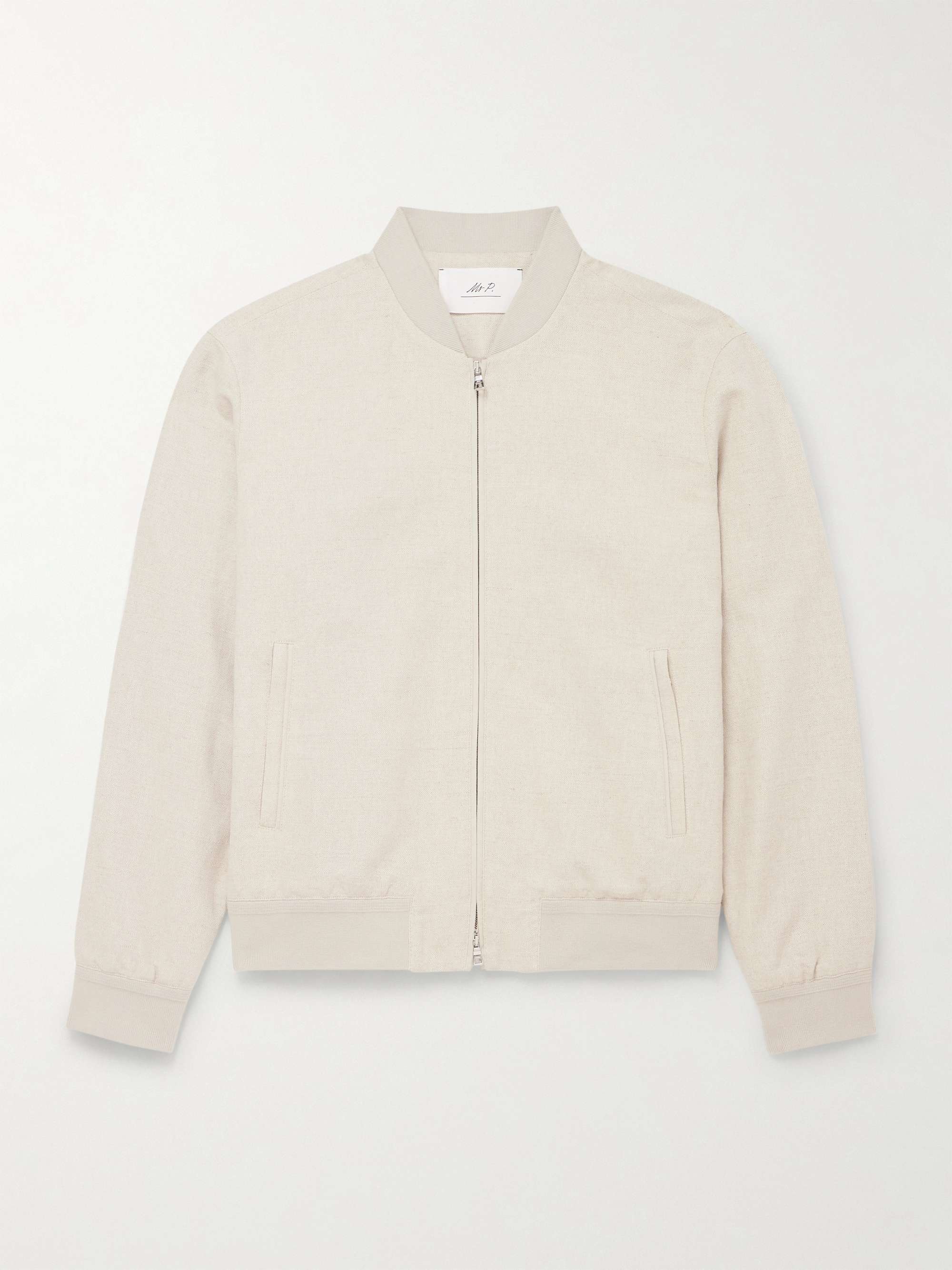 Linen and Cotton-Blend Bomber Jacket view