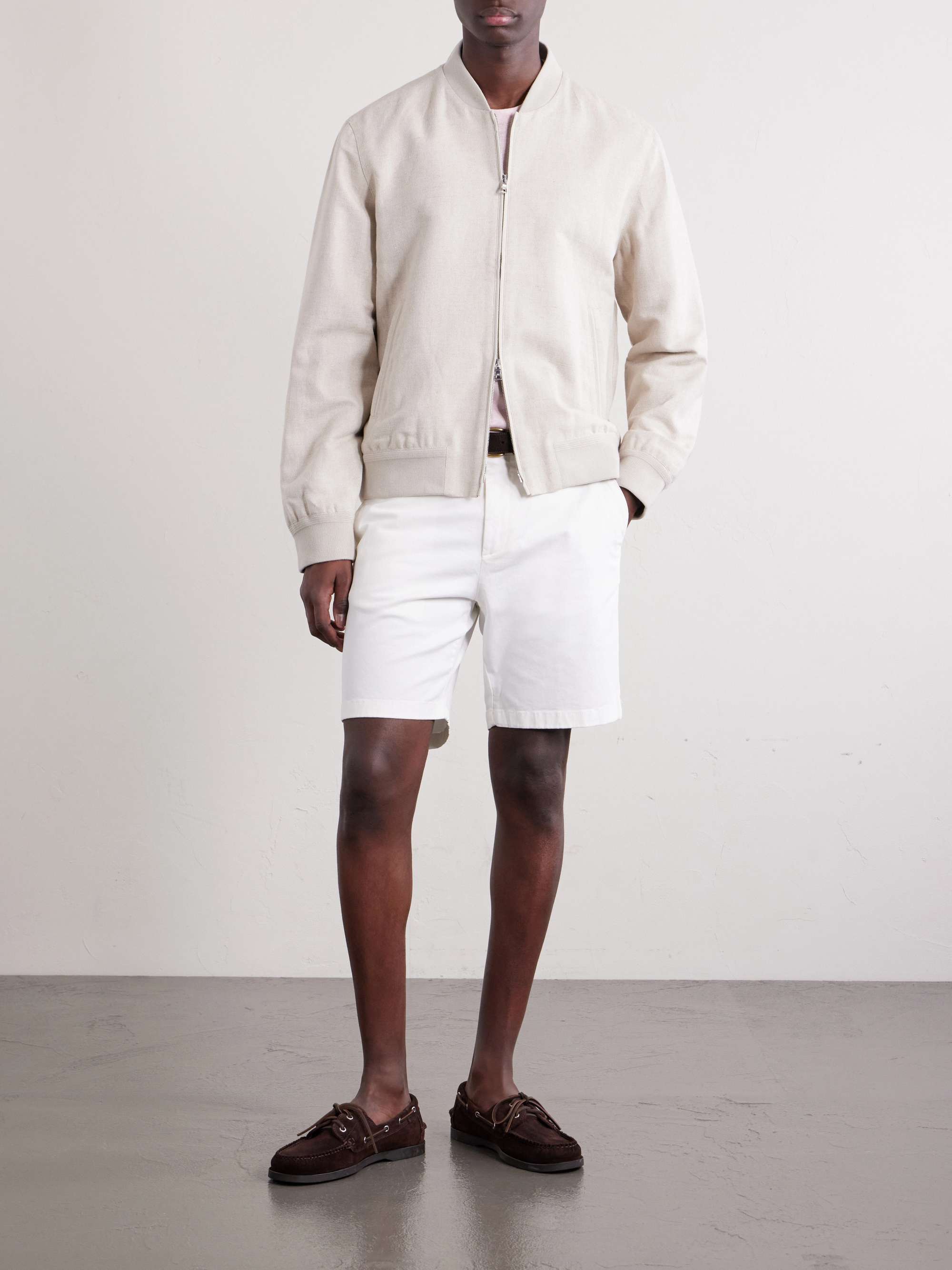 Linen and Cotton-Blend Bomber Jacket view