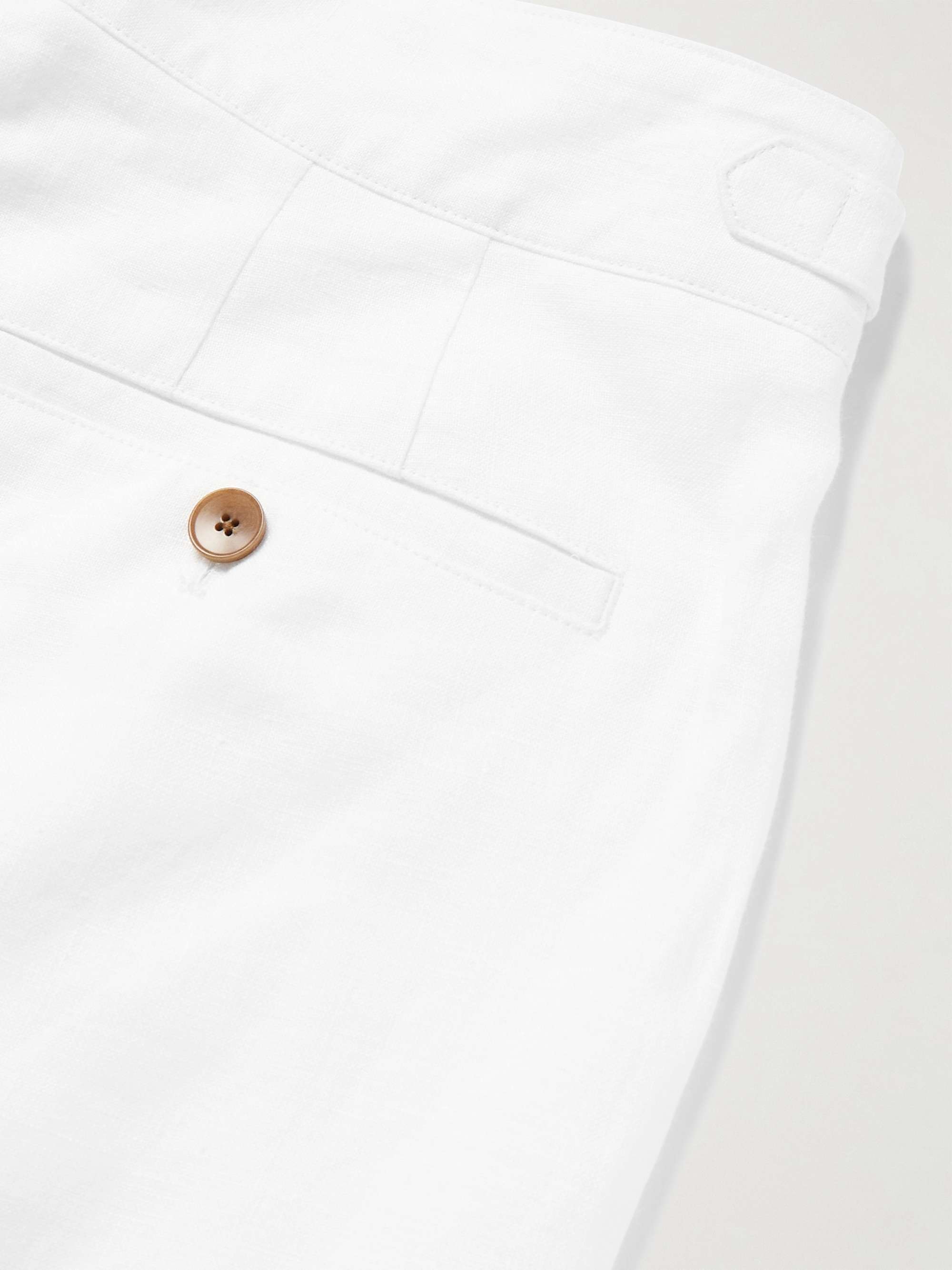Straight-Leg Pleated Linen Bermuda Shorts view