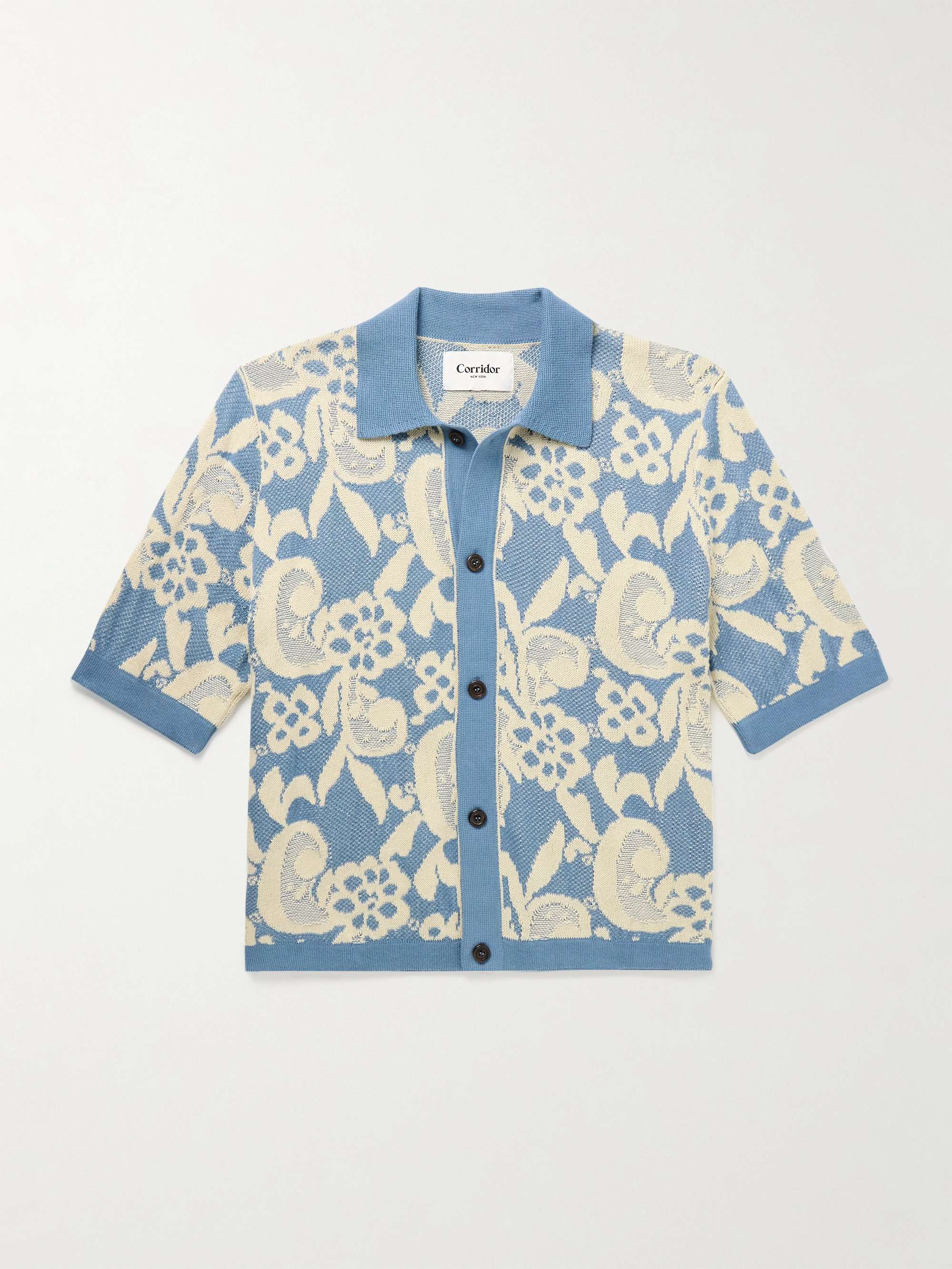 Jacquard-Knit Organic Pima Cotton Shirt view