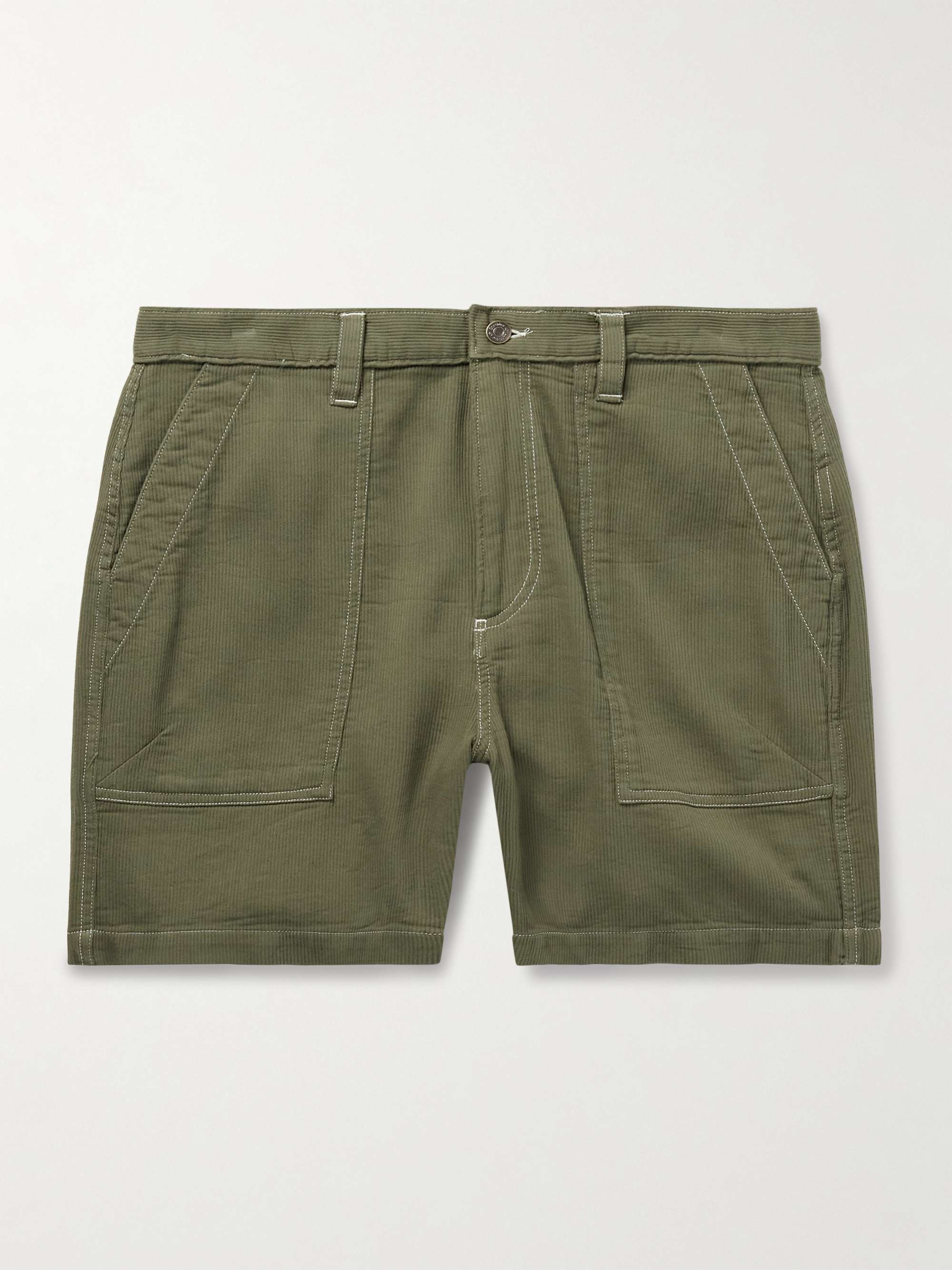 Bedford Straight-Leg Ribbed Cotton Shorts view