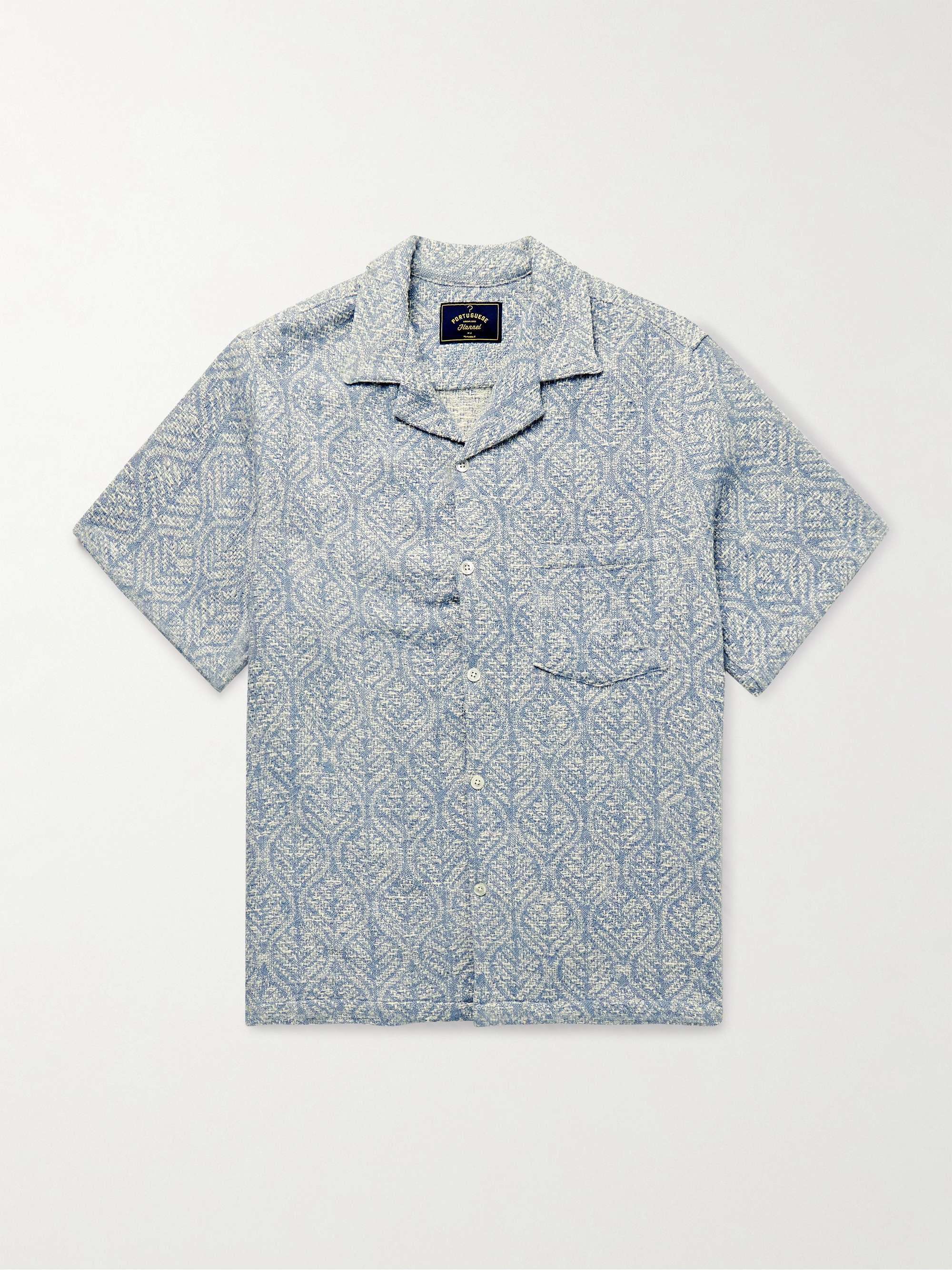 Pascal Camp-Collar Cotton-Blend Jacquard Shirt view