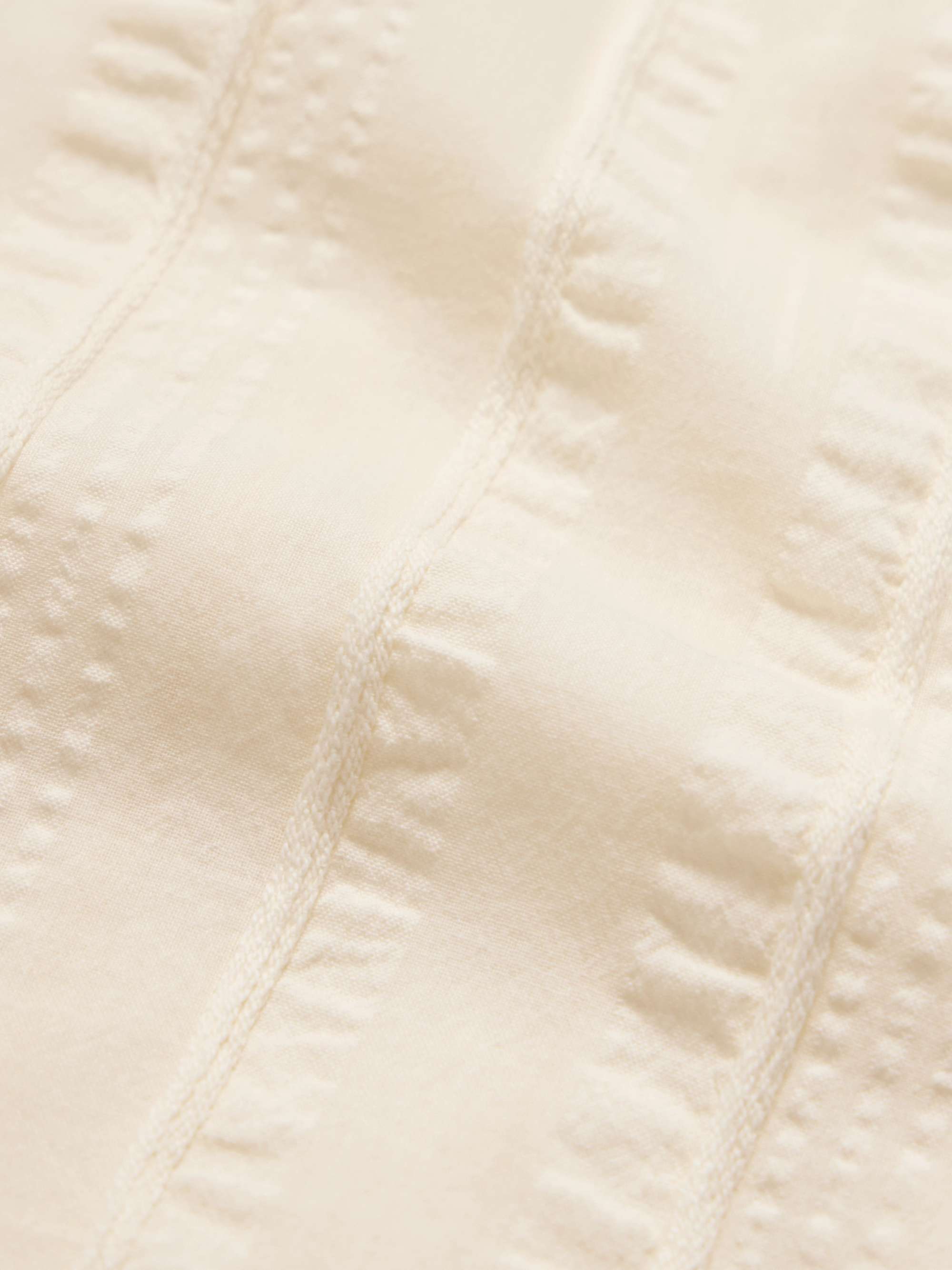 Punta Convertible-Collar Striped Embroidered Cotton-Voile Shirt view