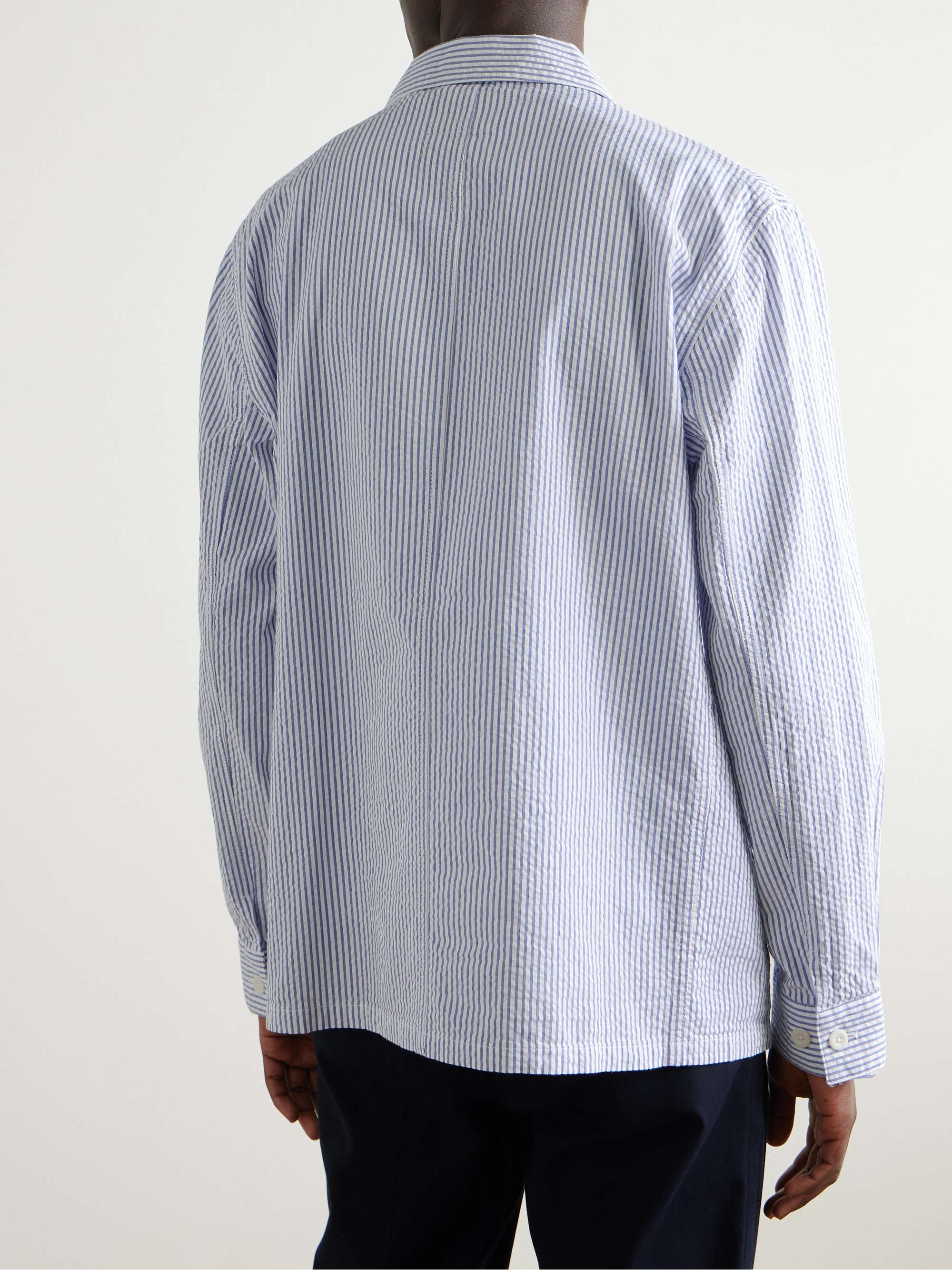 Striped Cotton-Seersucker Overshirt view