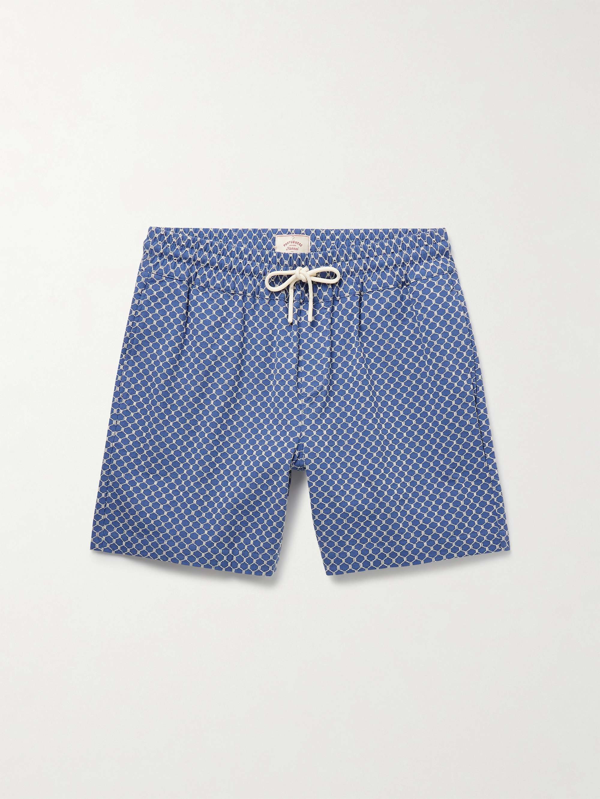 Straight-Leg Organic Cotton-Blend Jacquard Drawstring Shorts view