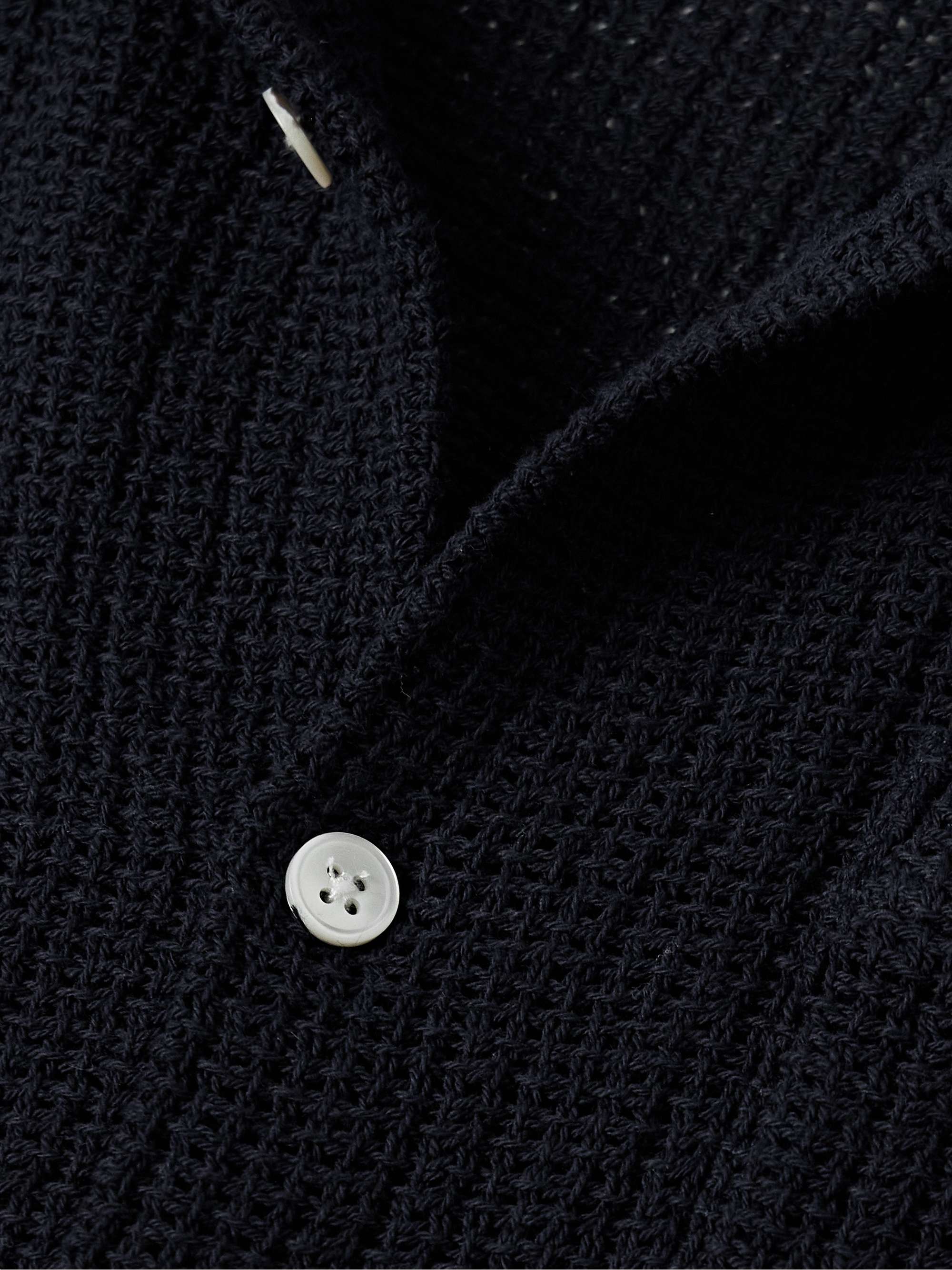 Salva Camp-Collar Crocheted Cotton Shirt view