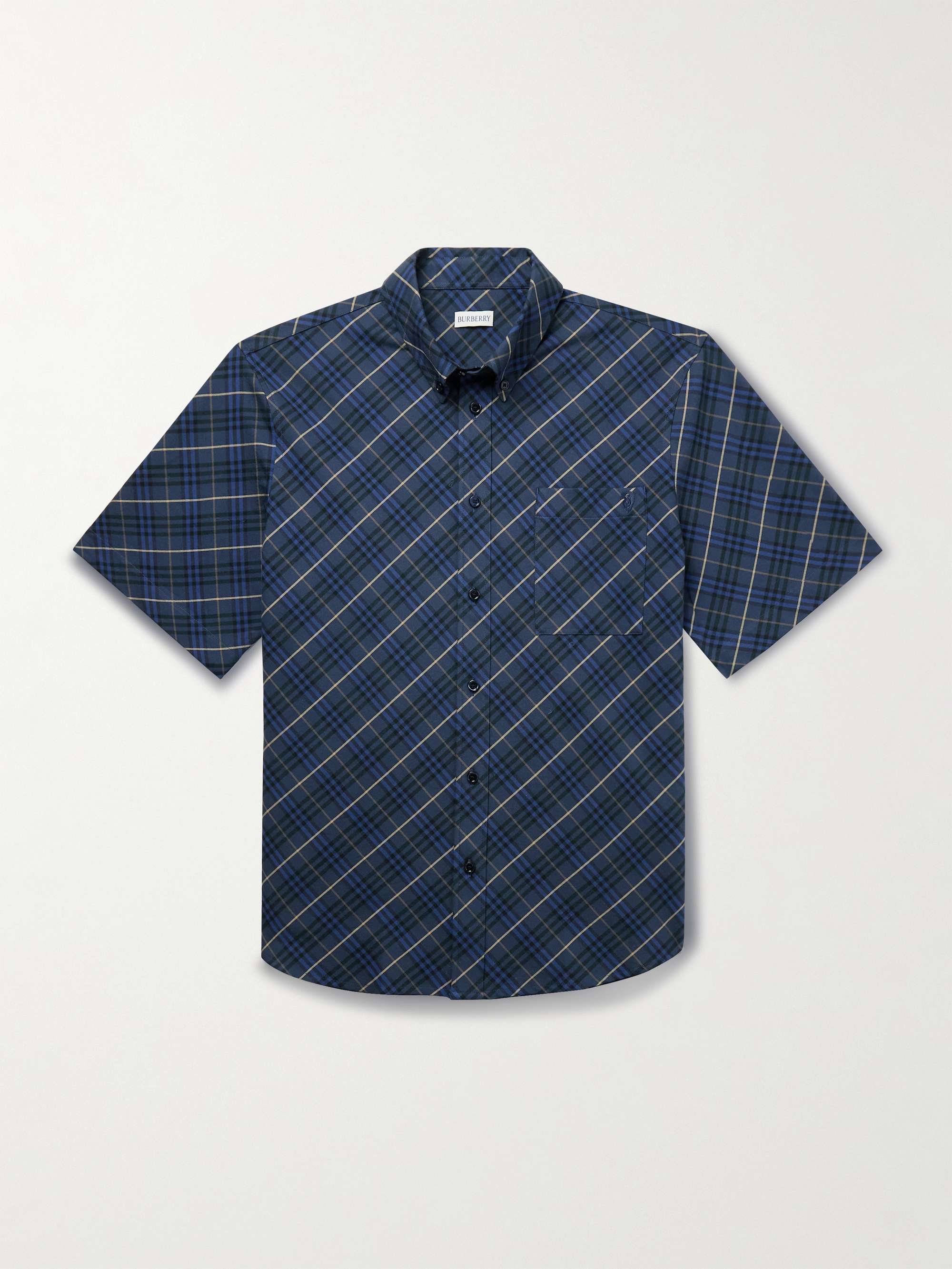 Button-Down Collar Checked Cotton Oxford Shirt view