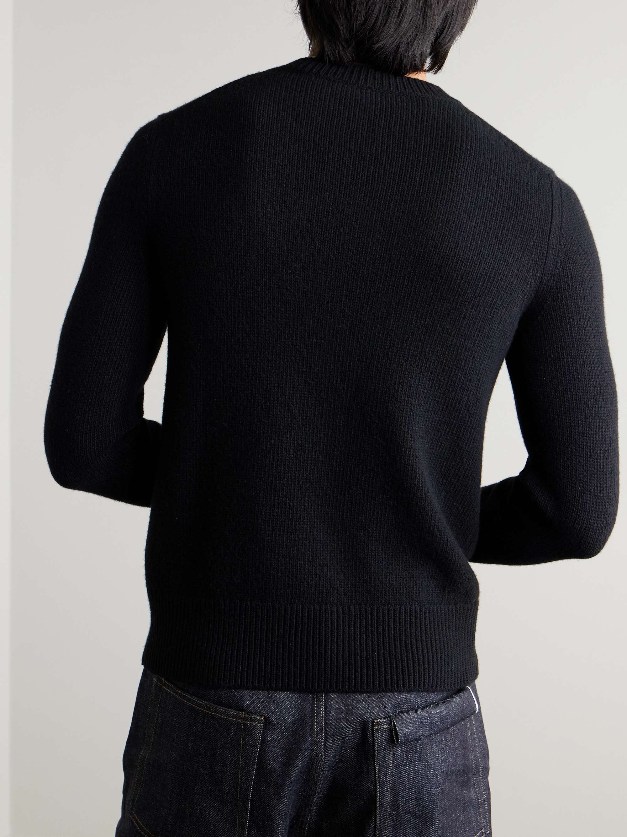 Logo-Jacquard Wool and Cashmere-Blend Sweater view