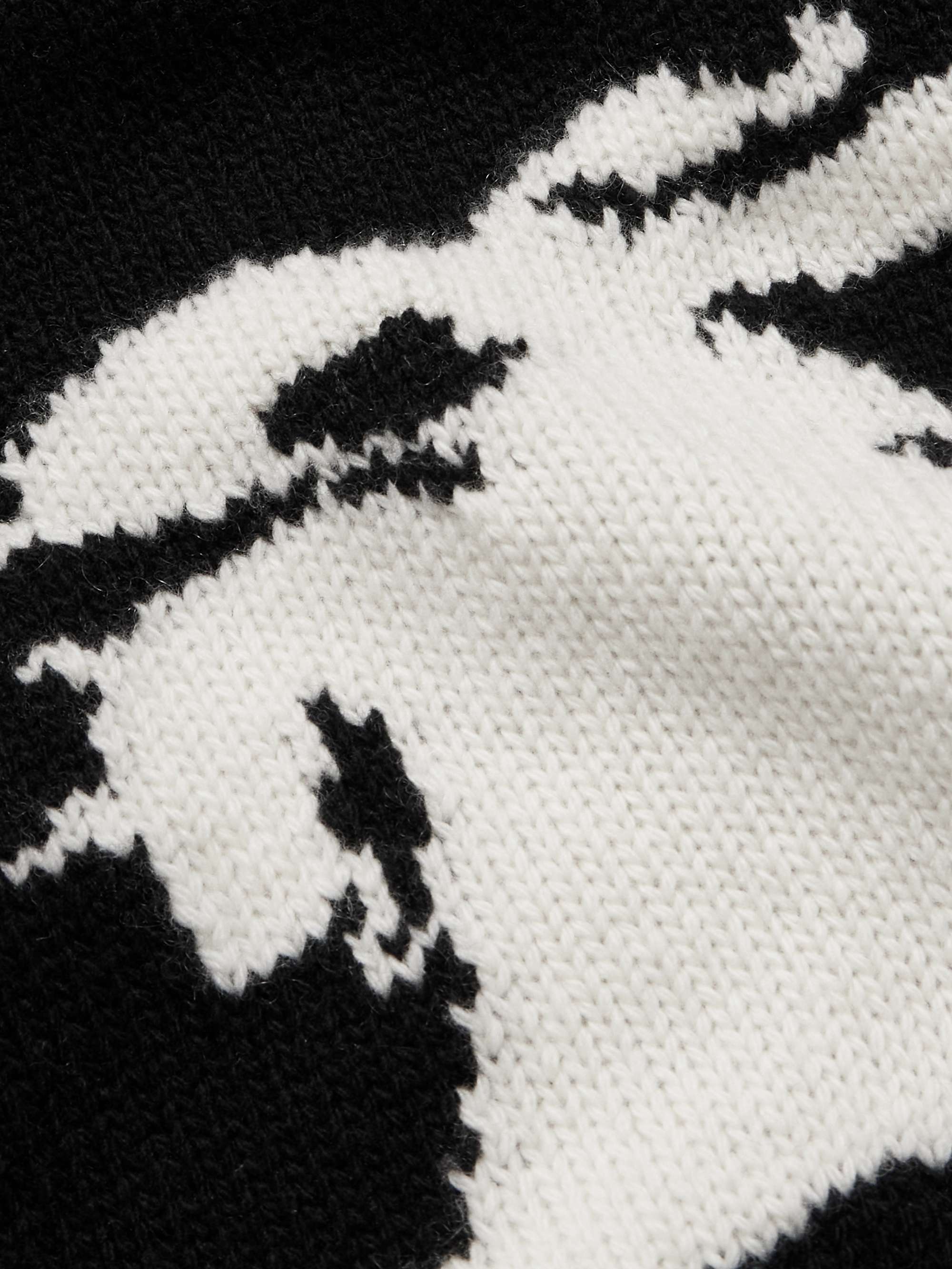 Logo-Jacquard Wool and Cashmere-Blend Sweater view