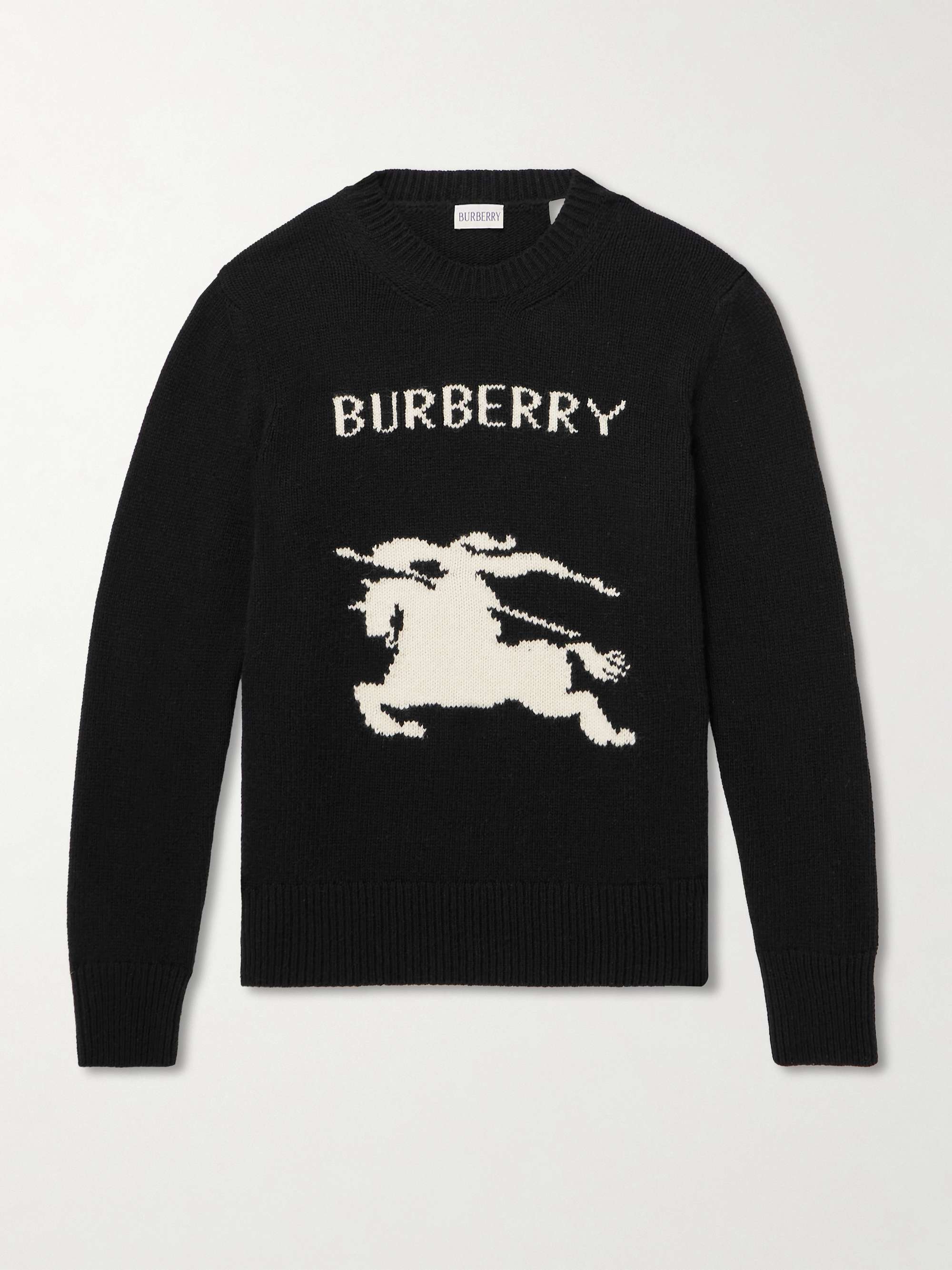 Logo-Jacquard Wool and Cashmere-Blend Sweater view