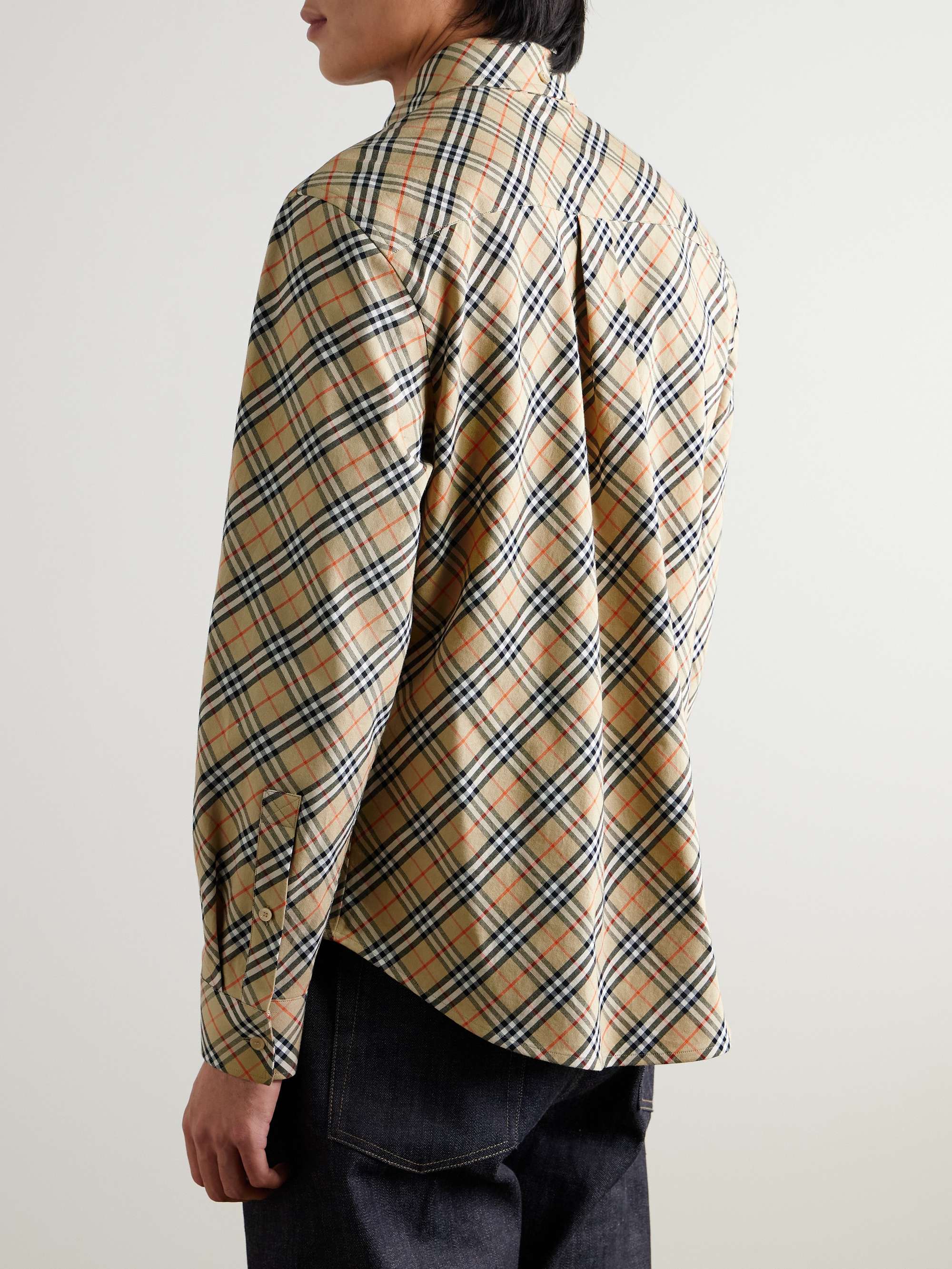 Logo-Embroidered Checked Cotton Oxford Shirt view