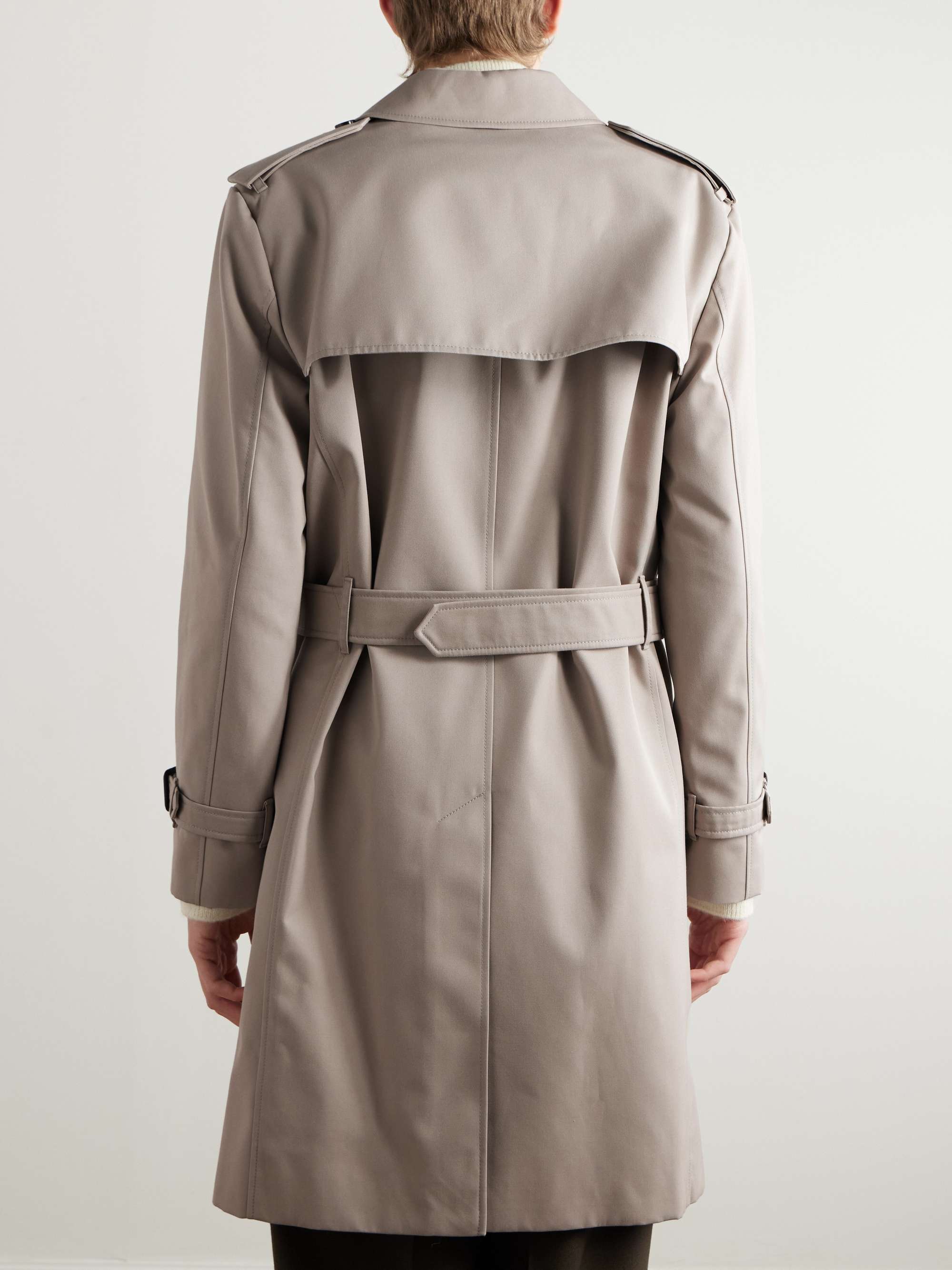 Double-Breasted Belted Gabardine Trench Coat view