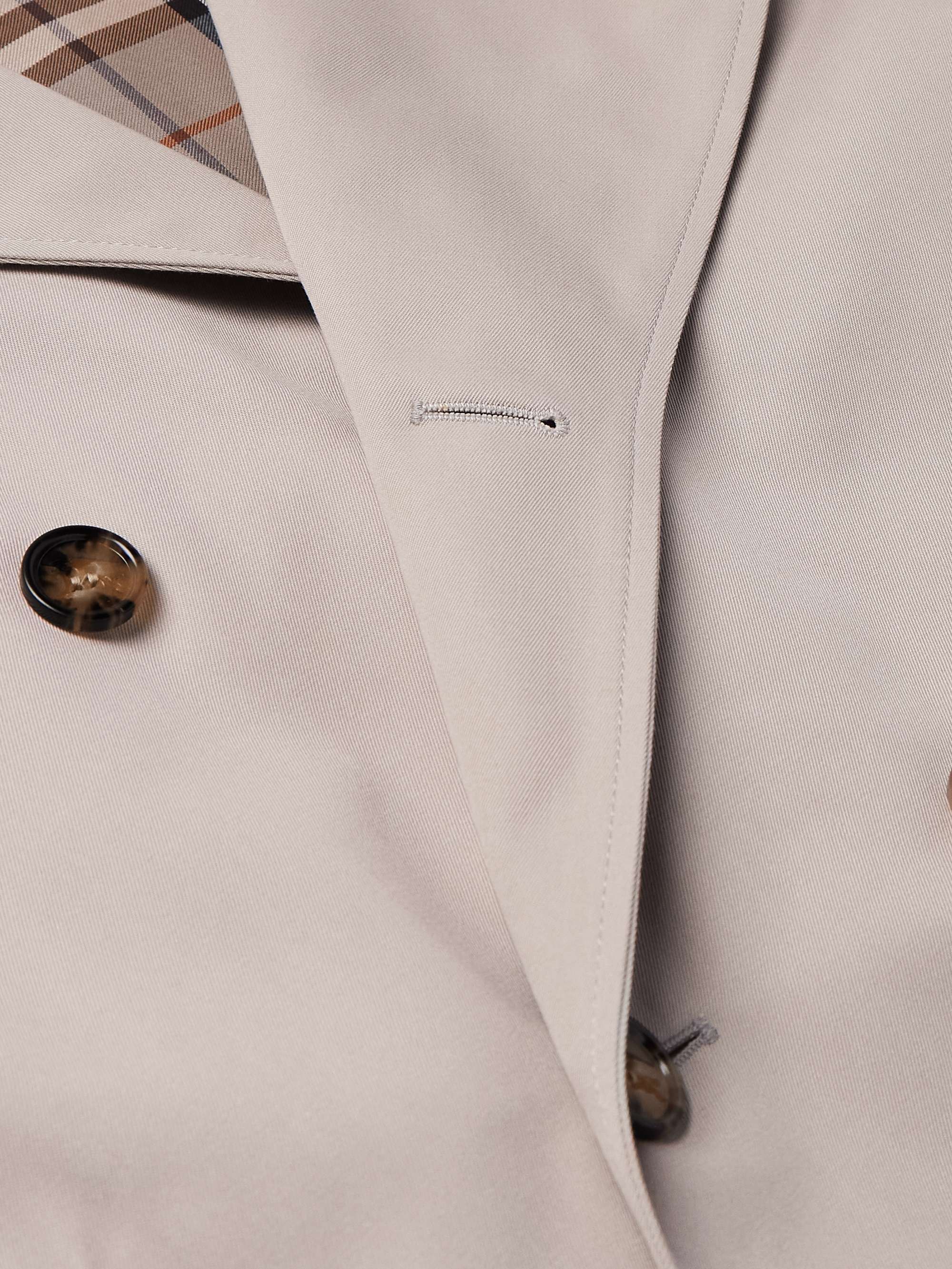 Double-Breasted Belted Gabardine Trench Coat view