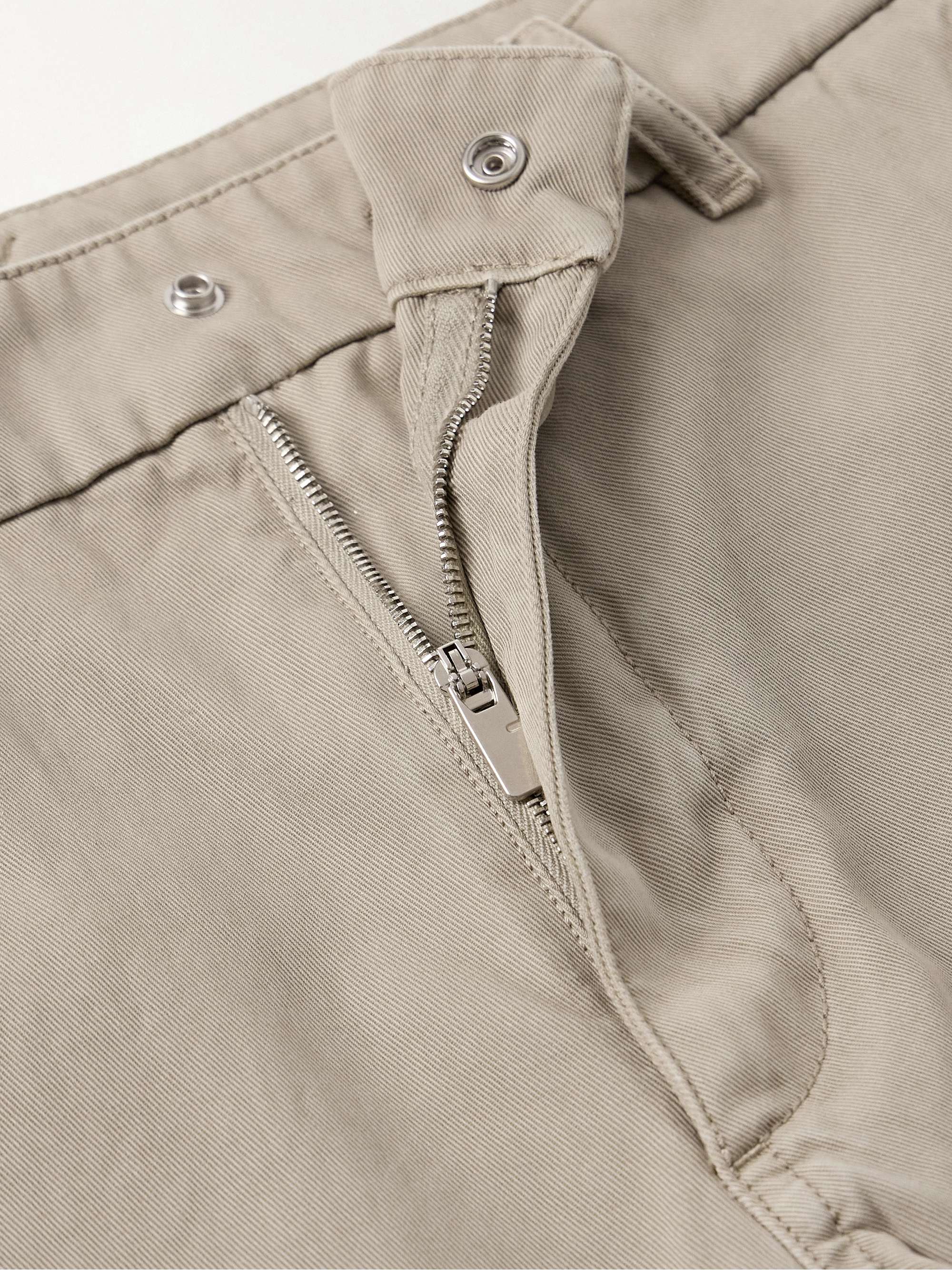 Straight-Leg Garment-Dyed Cotton-Twill Cargo Trousers view