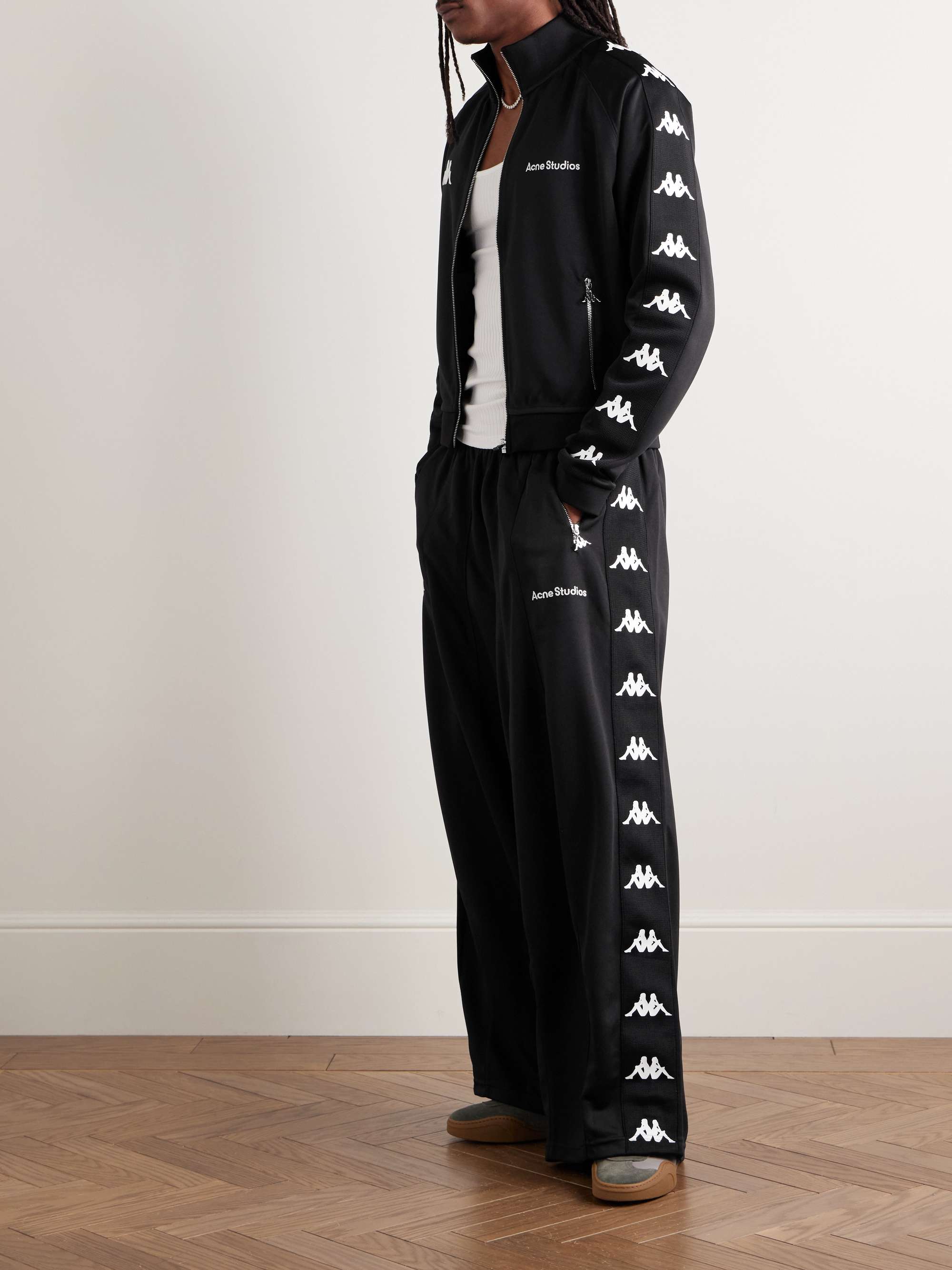 + Kappa Webbing-Trimmed Logo-Embroidered Tech-Jersey Track Jacket view