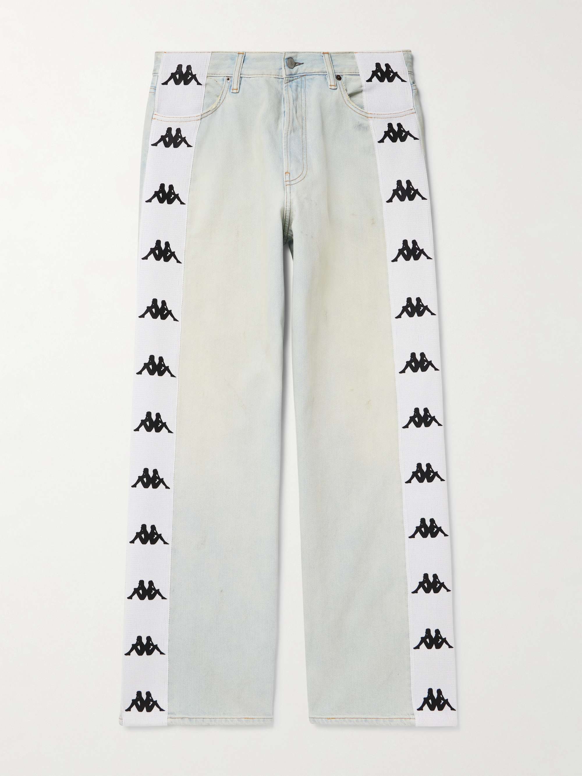 + Kappa Straight-Leg Webbing-Trimmed Jeans view