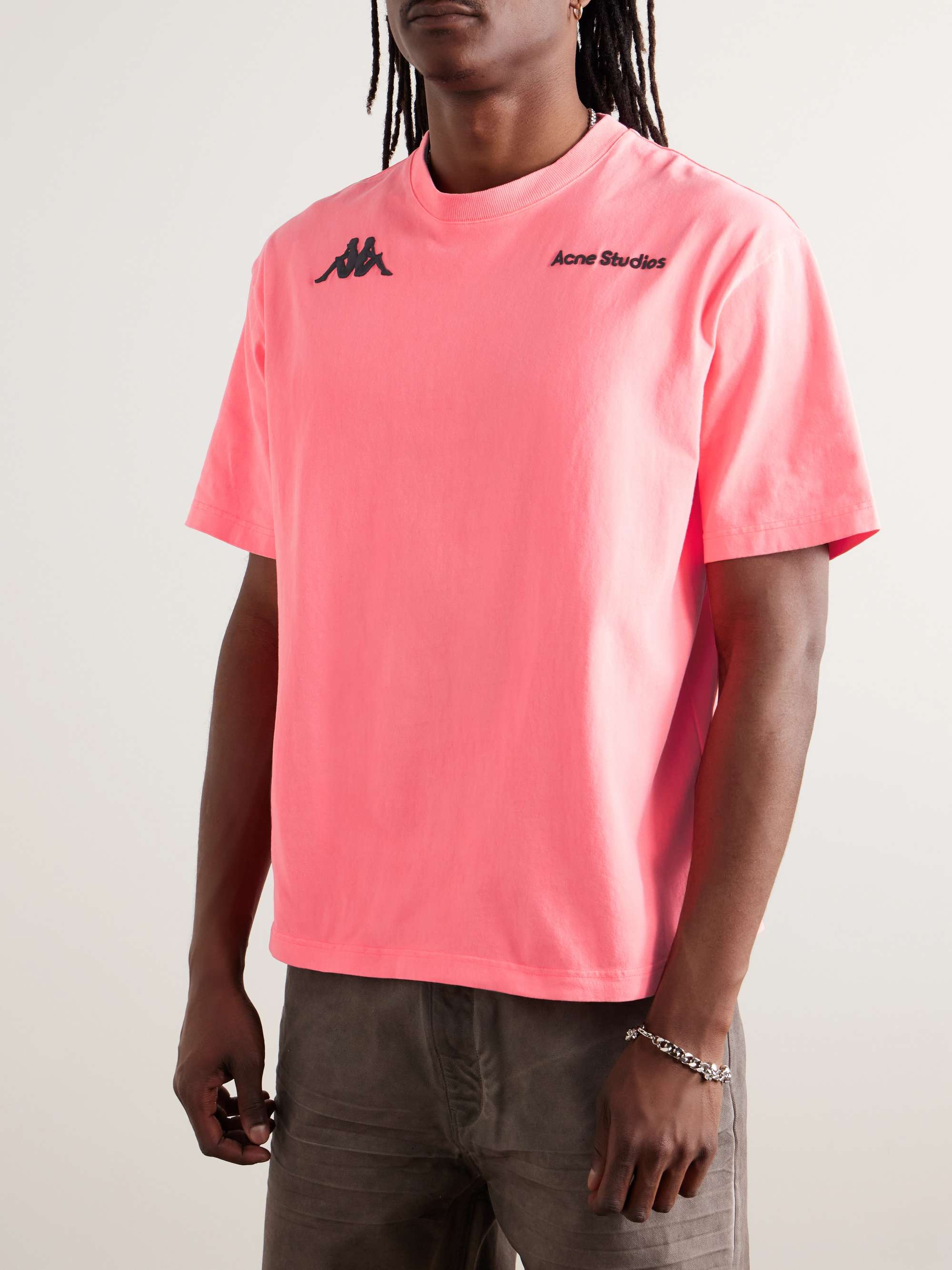 + Kappa Webbing-Trimmed Logo-Embroidered Cotton-Jersey T-Shirt view