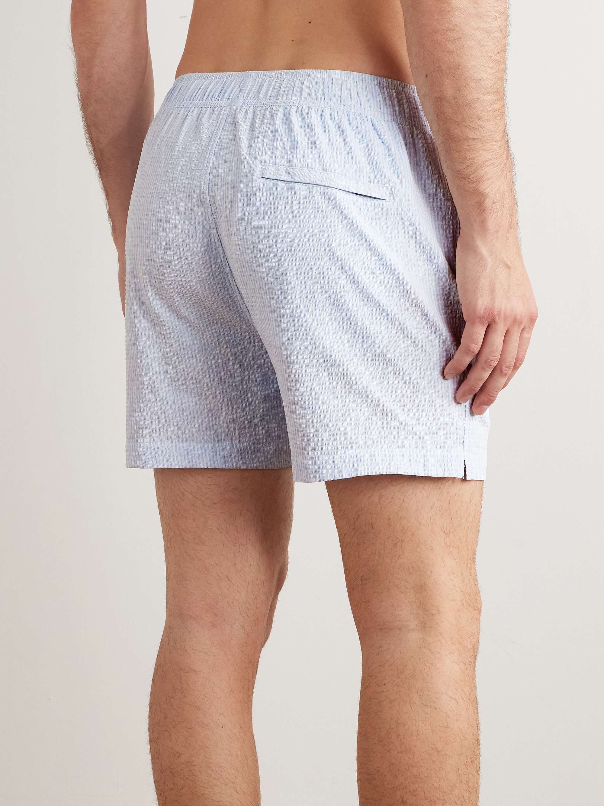 Charles Slim-Fit Short-Length Striped Seersucker Swim Shorts view