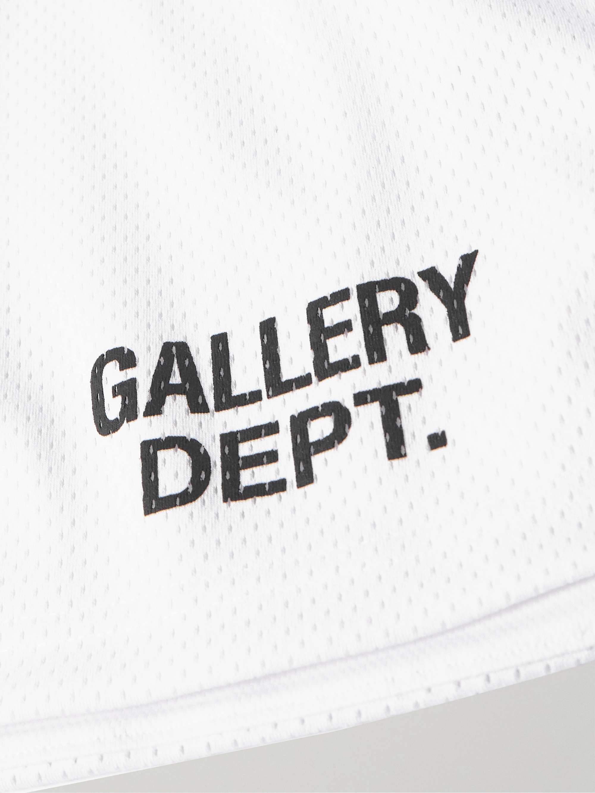 Venice Court Wide-Leg Logo-Print Webbing-Trimmed Mesh Shorts view