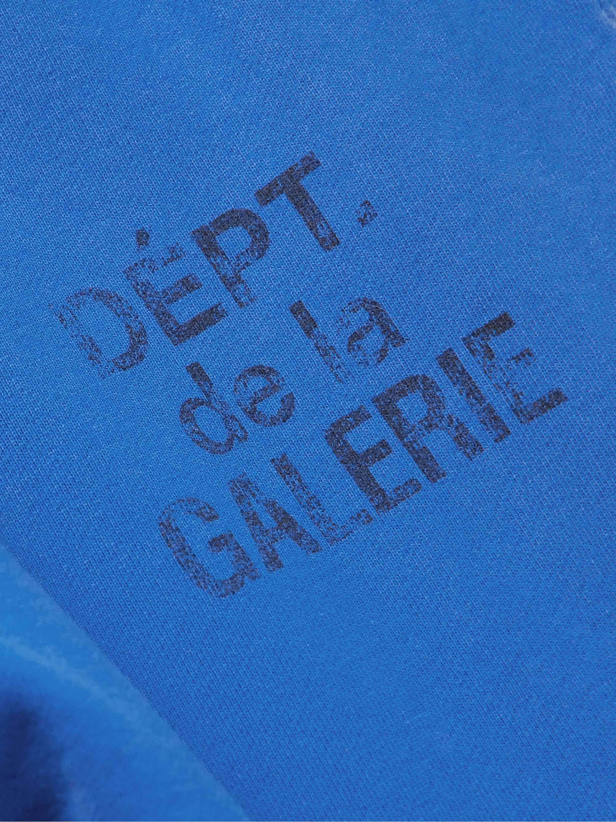 Flared Denim-Panelled Logo-Print Cotton-Jersey Sweatpants view
