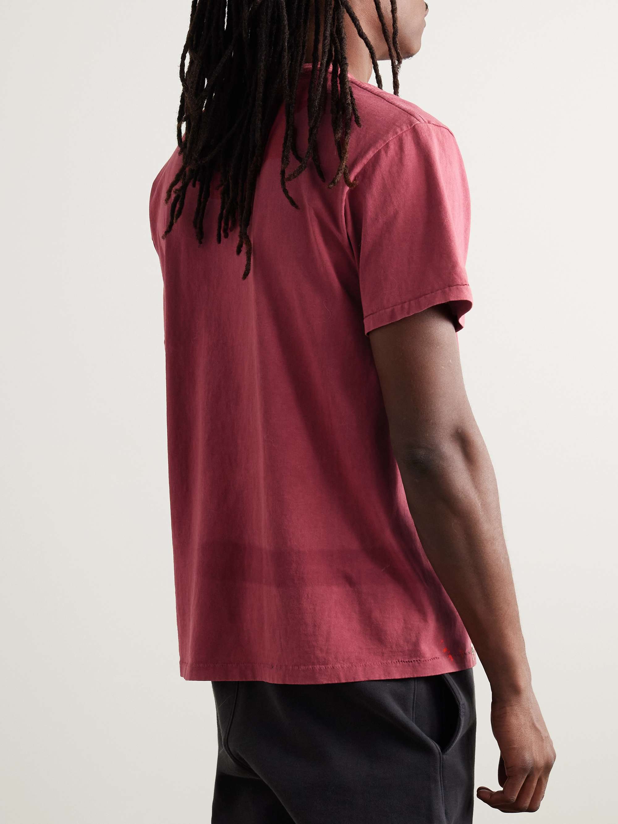 Logo-Print Paint-Splattered Cotton-Jersey T-Shirt view