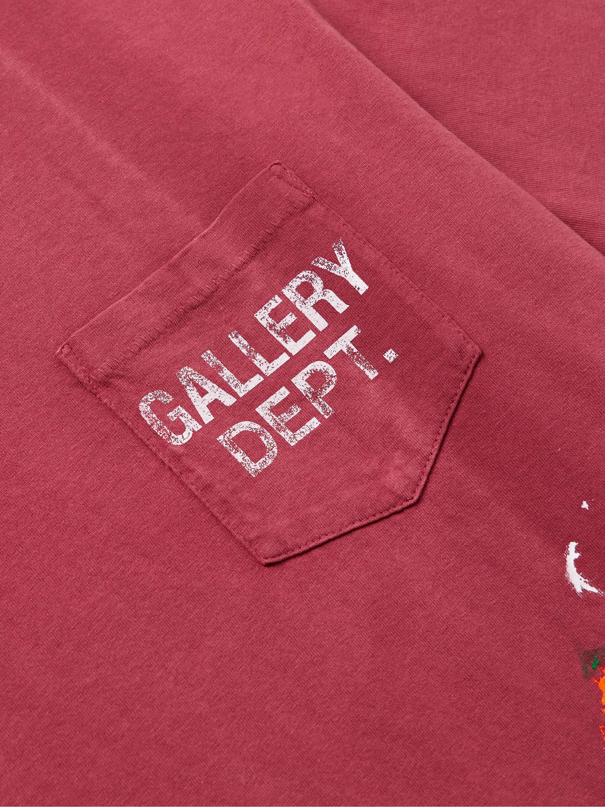 Logo-Print Paint-Splattered Cotton-Jersey T-Shirt view