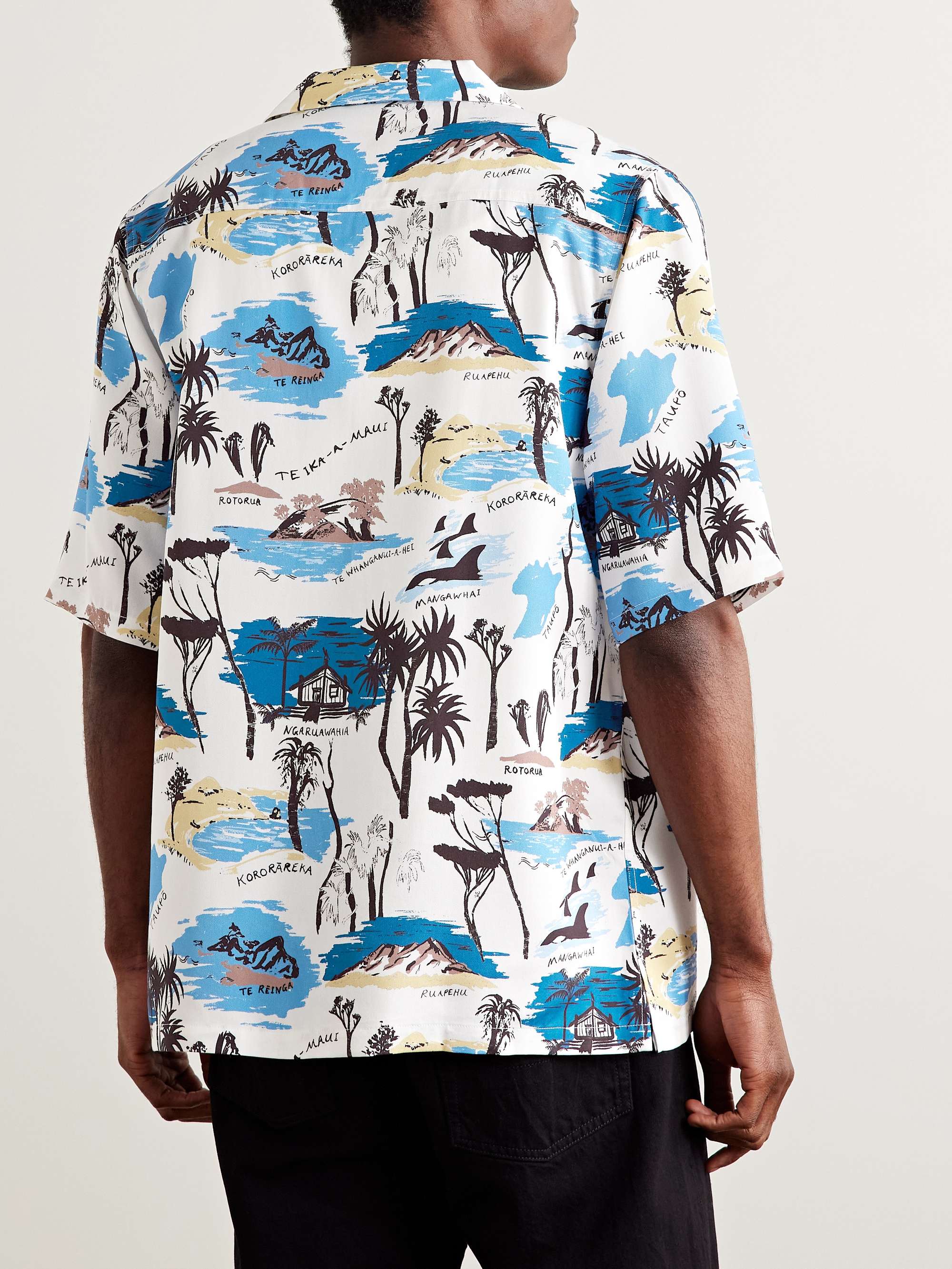 Te Ika A Maui Camp Collar Printed Lyocell-Twill Shirt view