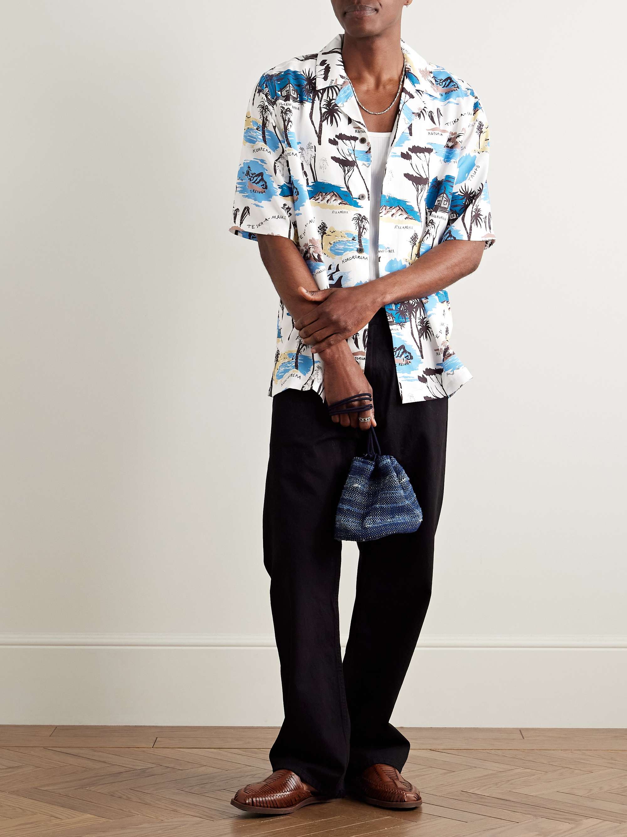 Te Ika A Maui Camp Collar Printed Lyocell-Twill Shirt view