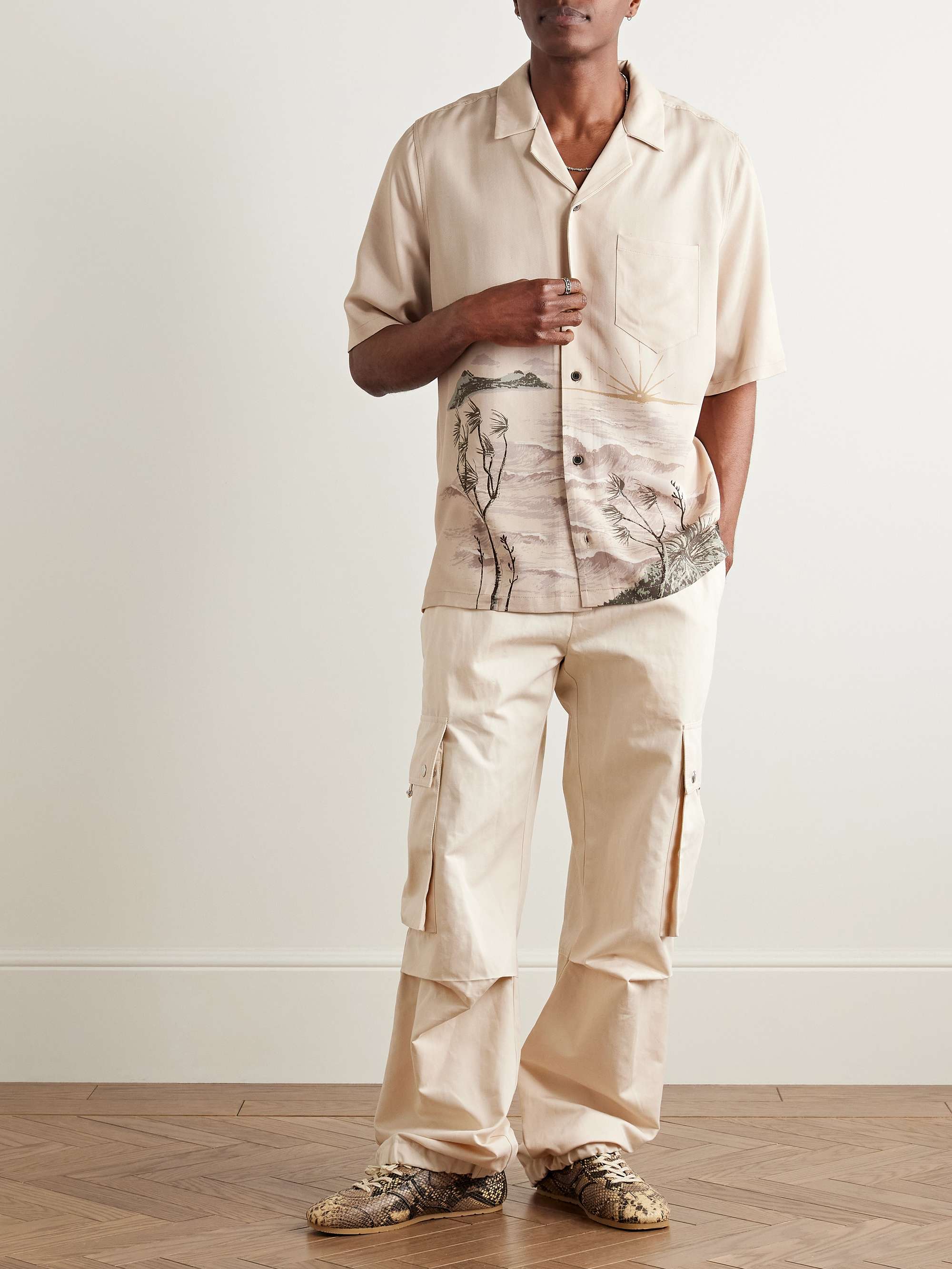 Stormy Waters Camp-Collar Printed Lyocell-Twill Shirt view