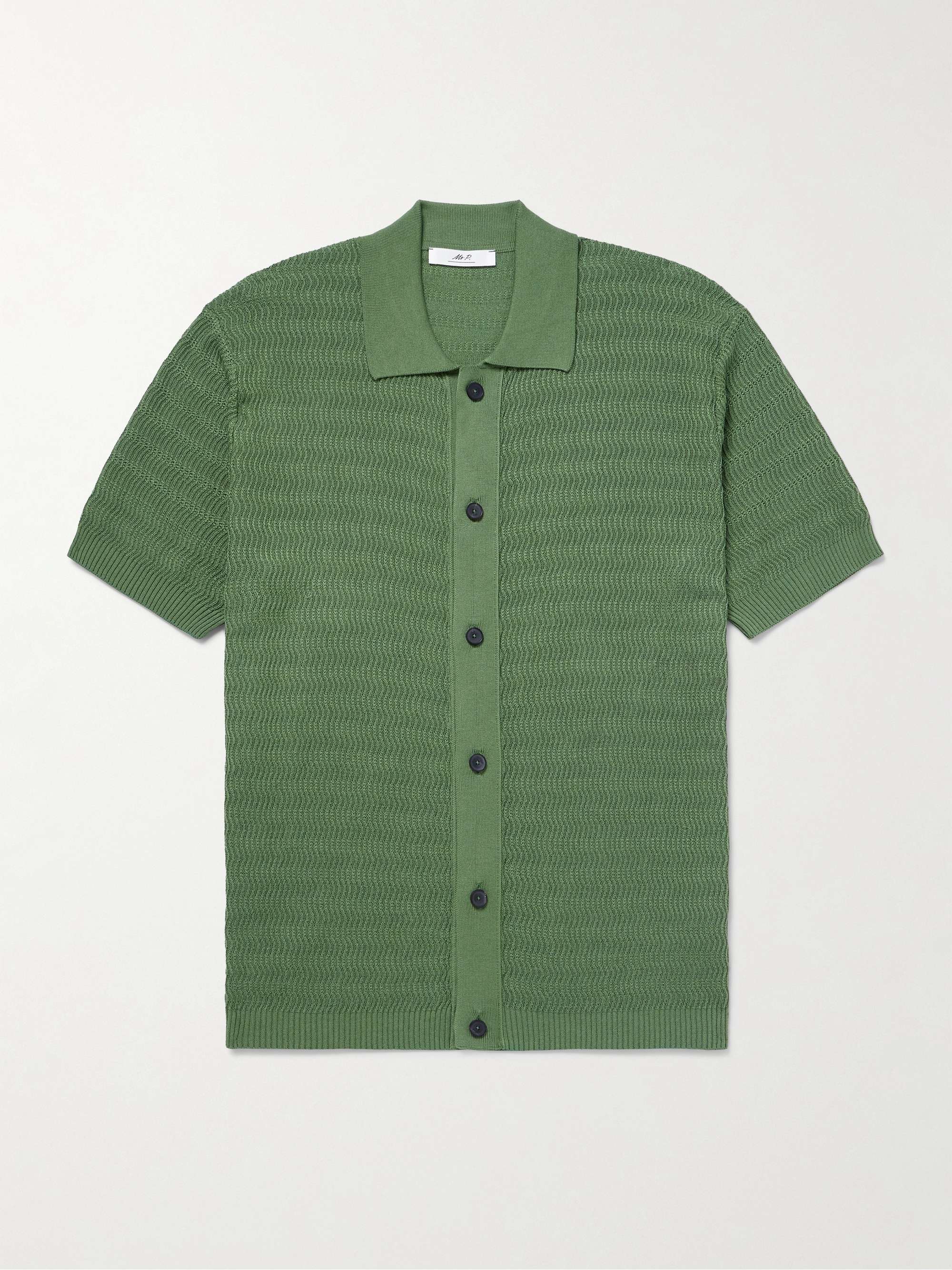 Textured-Knit Cotton Shirt view