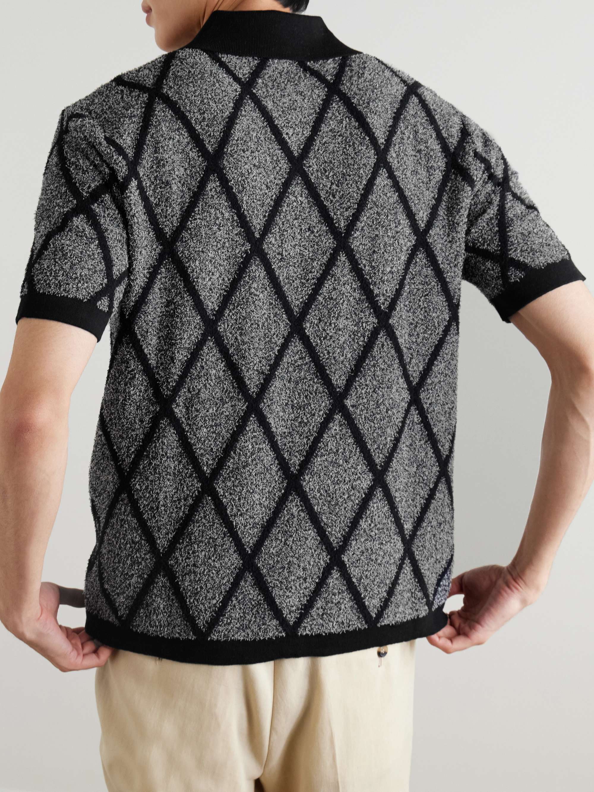 Jacquard-Knit Organic Cotton-Blend Terry Shirt view