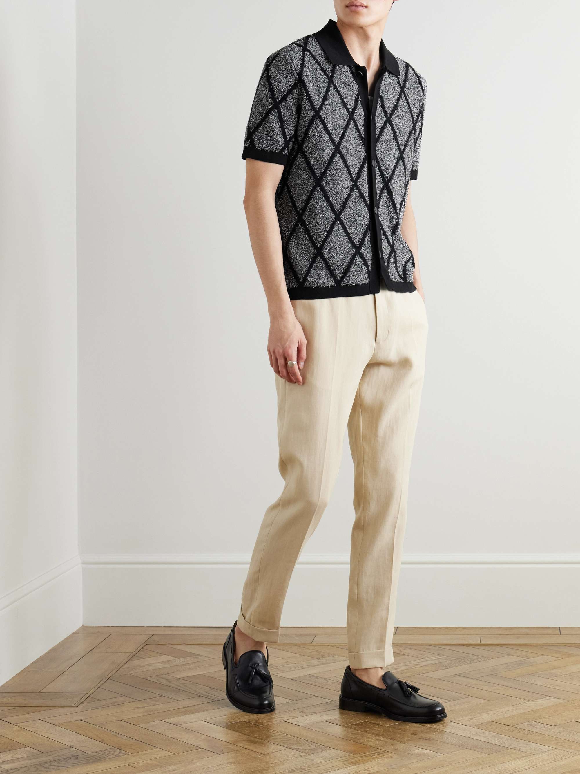 Jacquard-Knit Organic Cotton-Blend Terry Shirt view