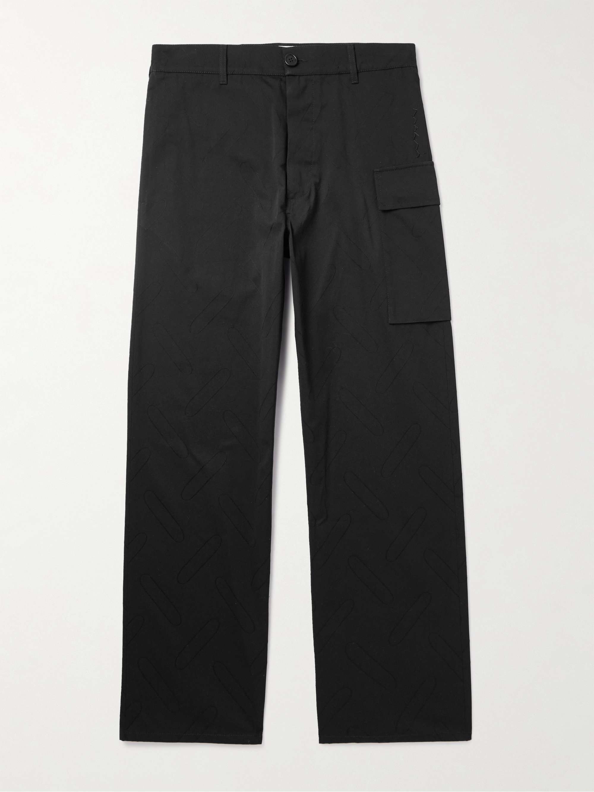 Confetti Straight-Leg Embroidered Cotton Cargo Trousers view