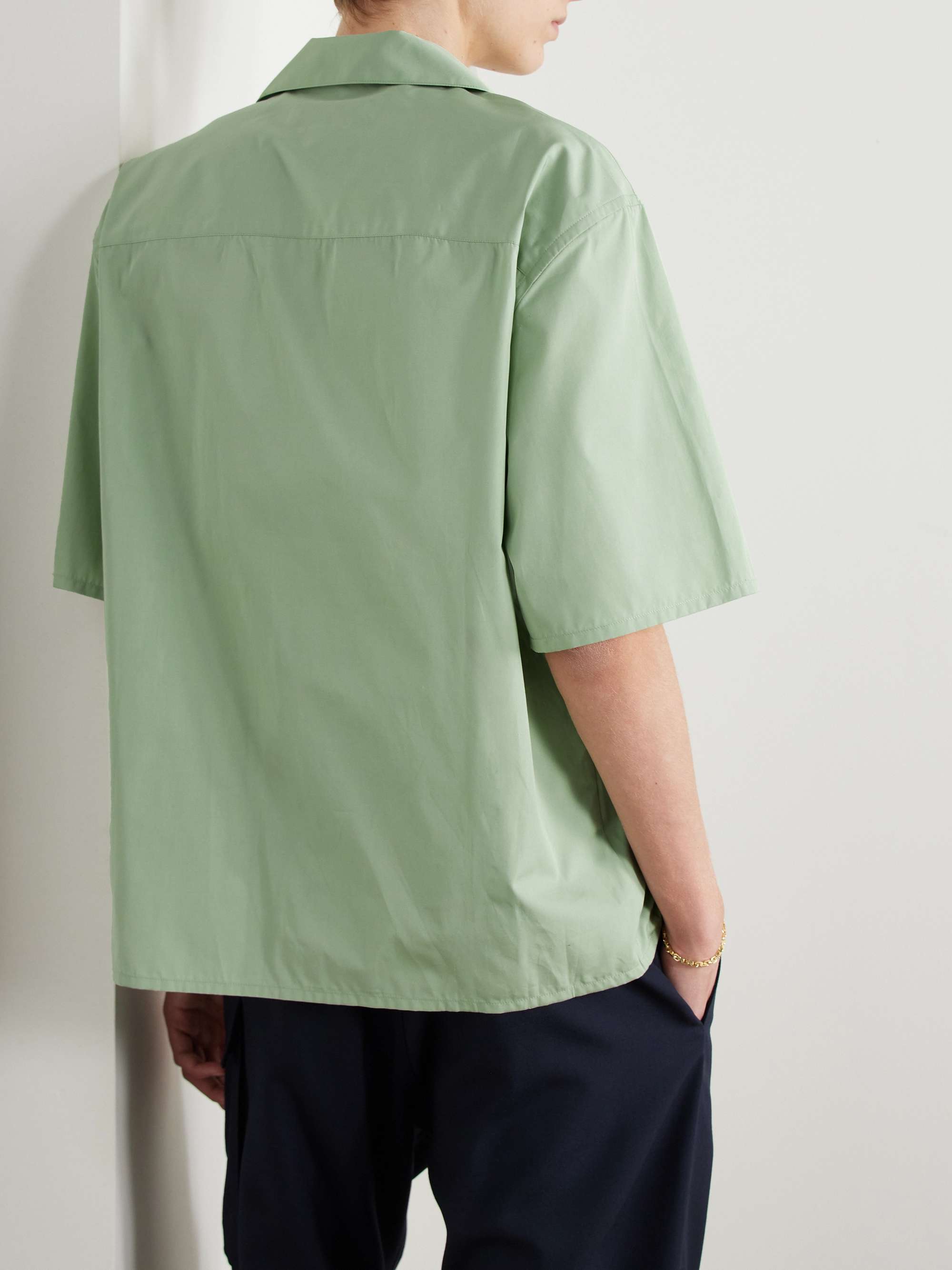 Confetti Convertible-Collar Embroidered Cotton-Poplin Shirt view
