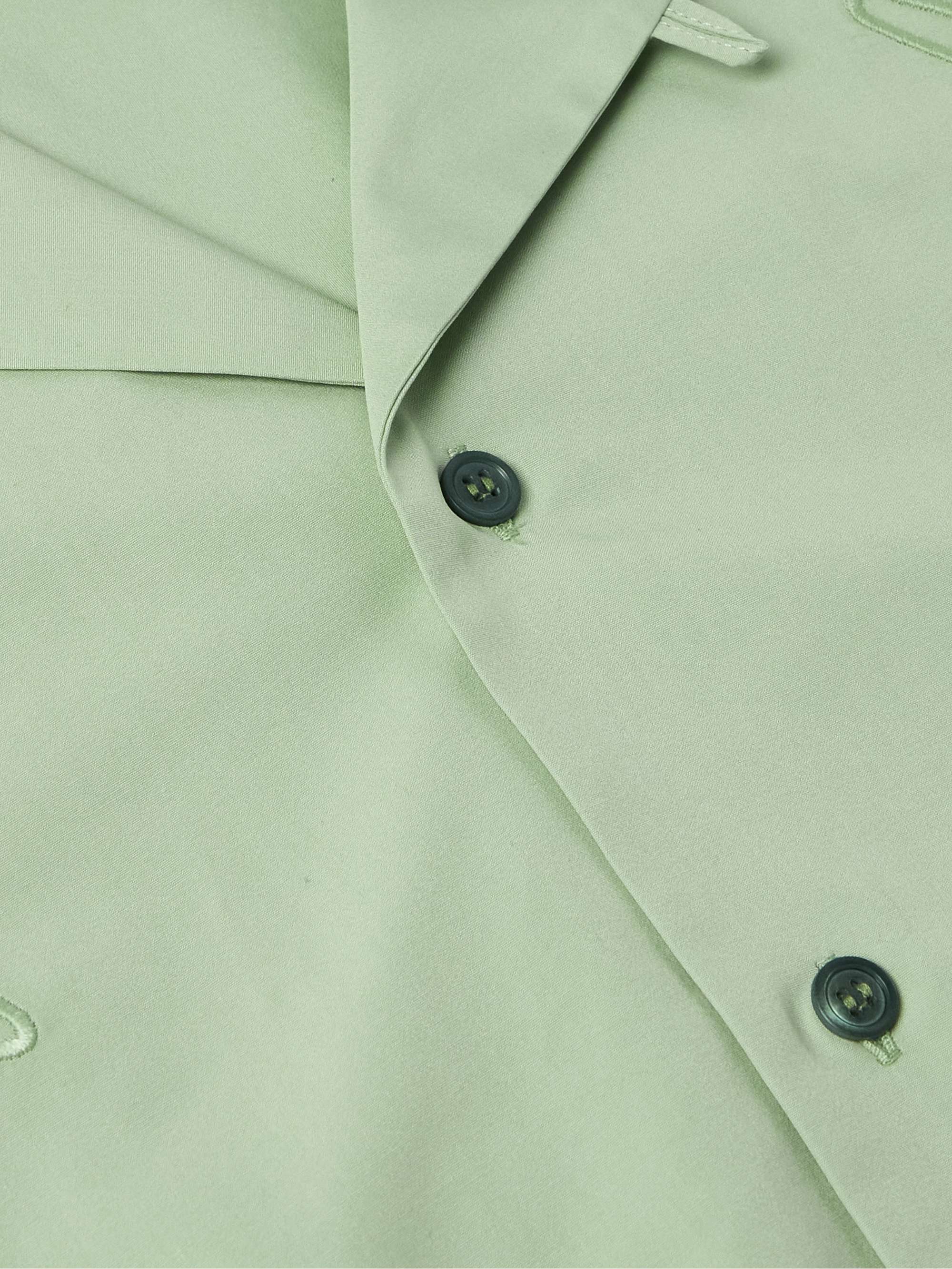 Confetti Convertible-Collar Embroidered Cotton-Poplin Shirt view