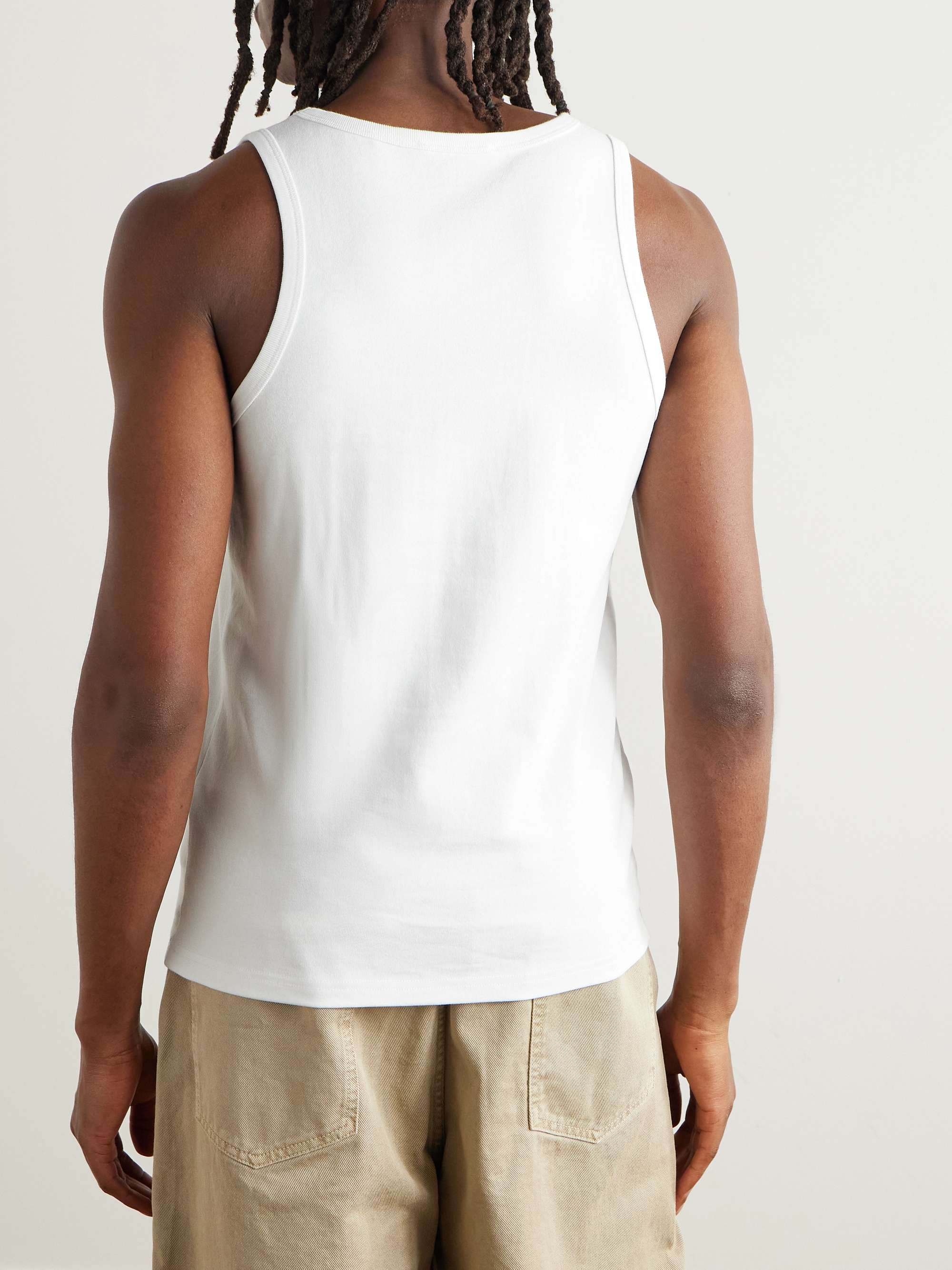 Slim-Fit Logo-Embroidered Cotton-Jersey Tank Top view