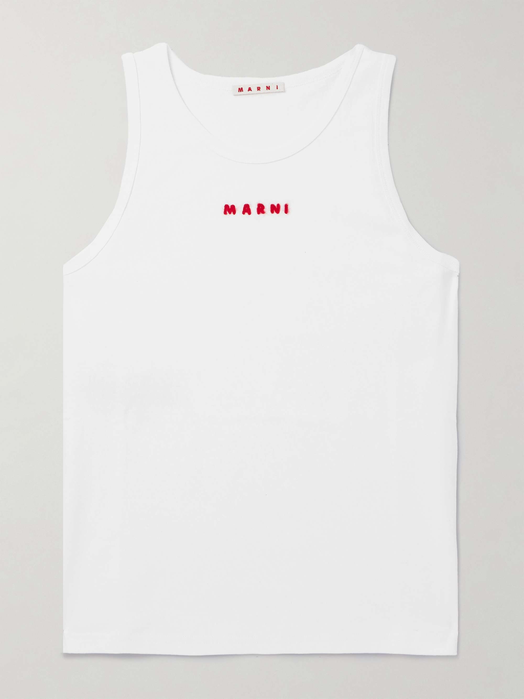 Slim-Fit Logo-Embroidered Cotton-Jersey Tank Top view