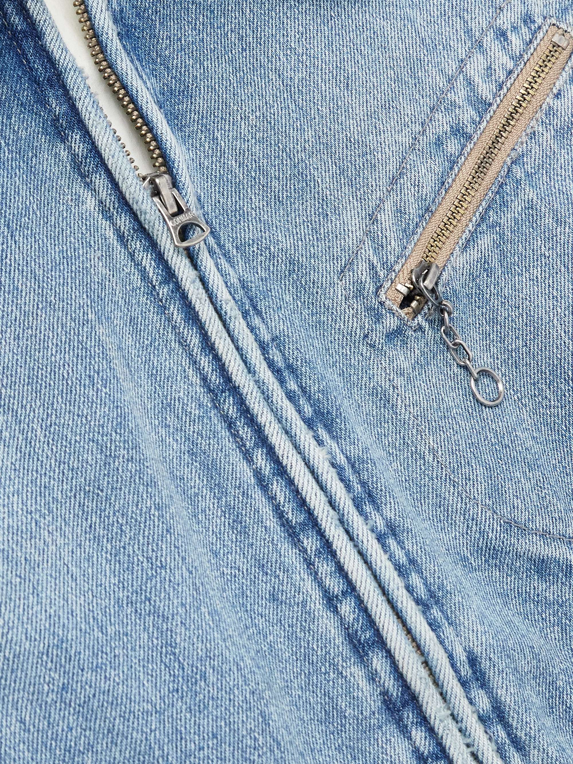 Distressed Corduroy-Trimmed Denim Jacket view