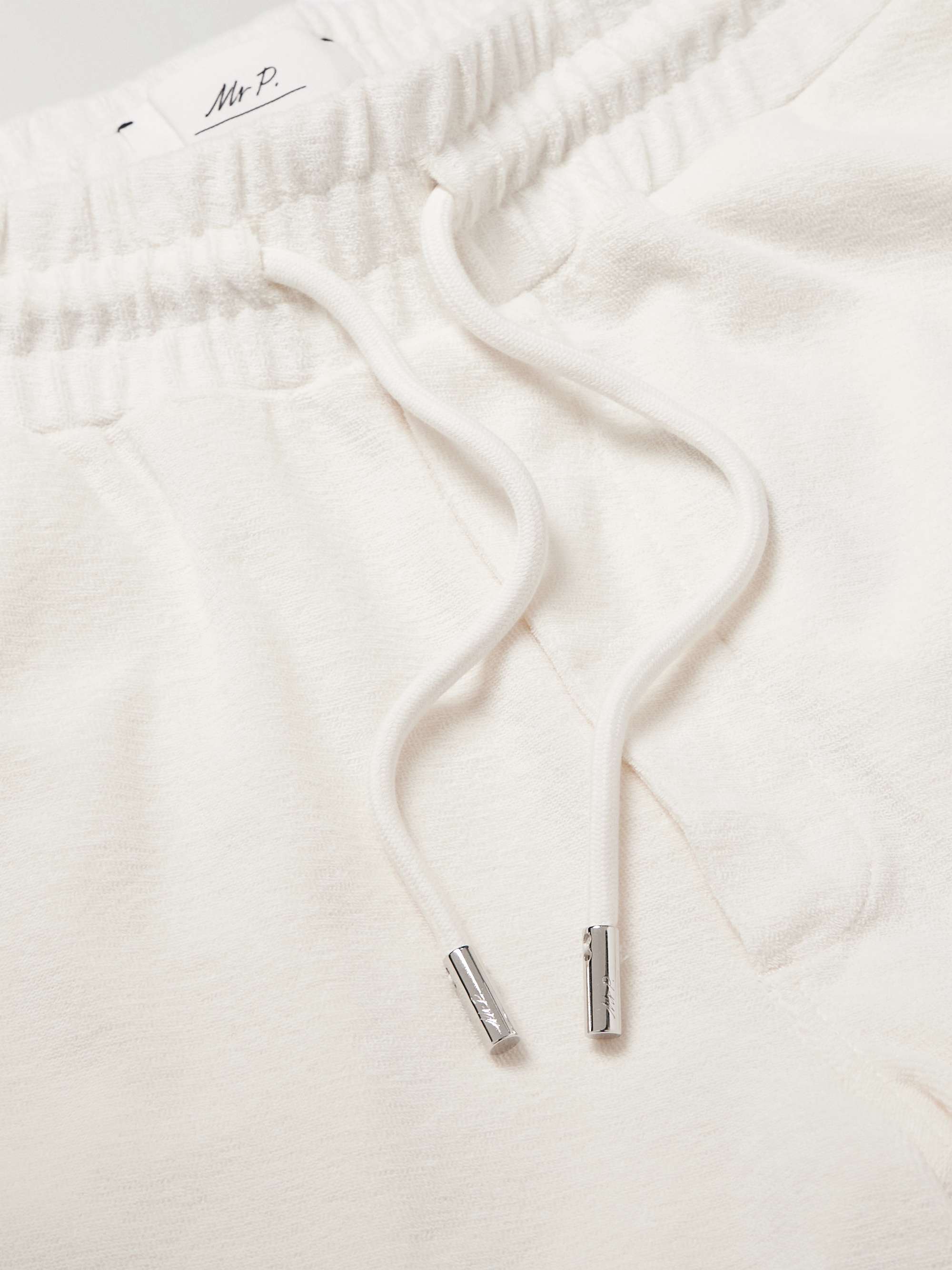 Straight-Leg Organic Cotton-Terry Drawstring Shorts view