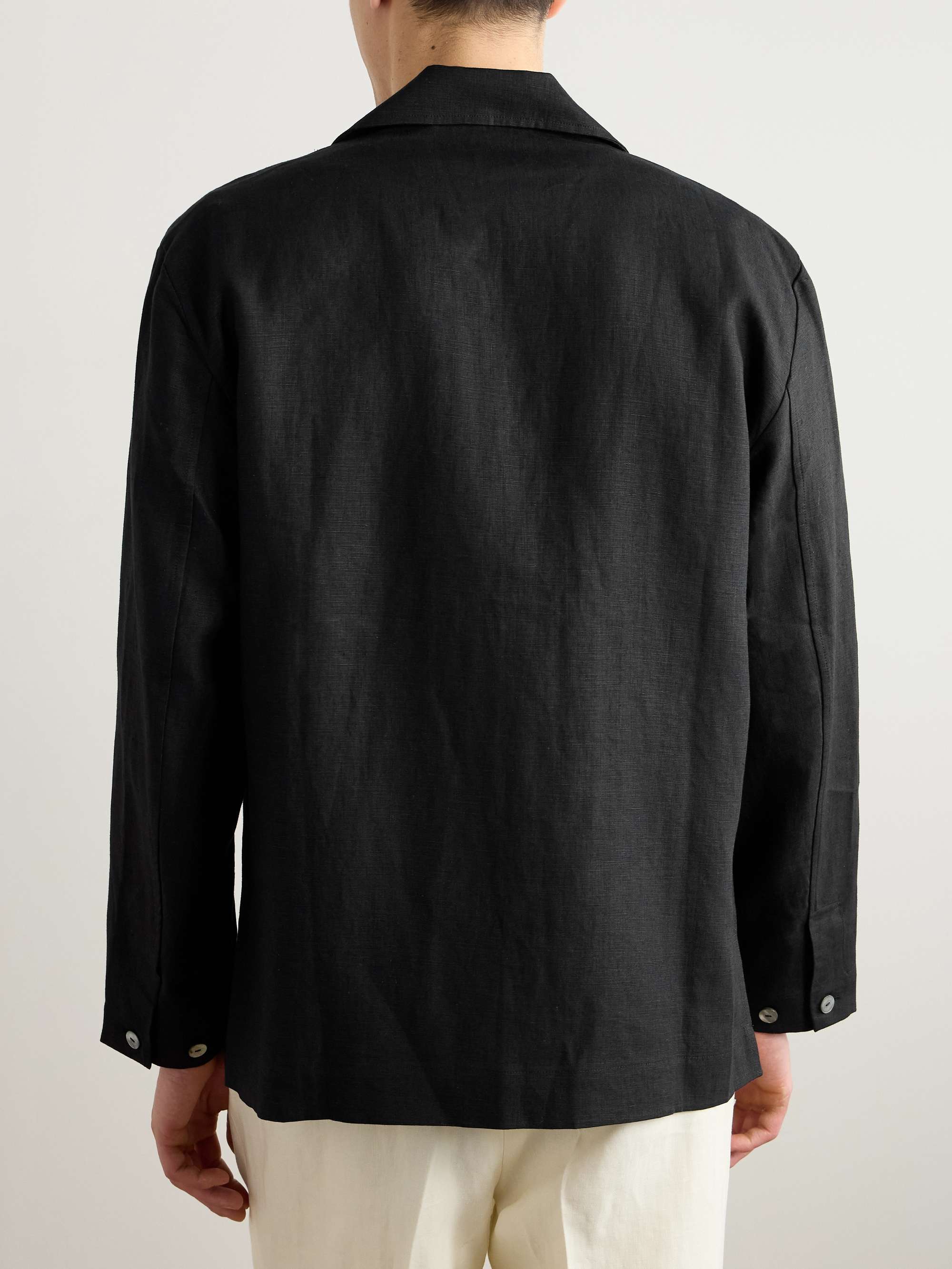 Camp-Collar Linen-Canvas Overshirt view