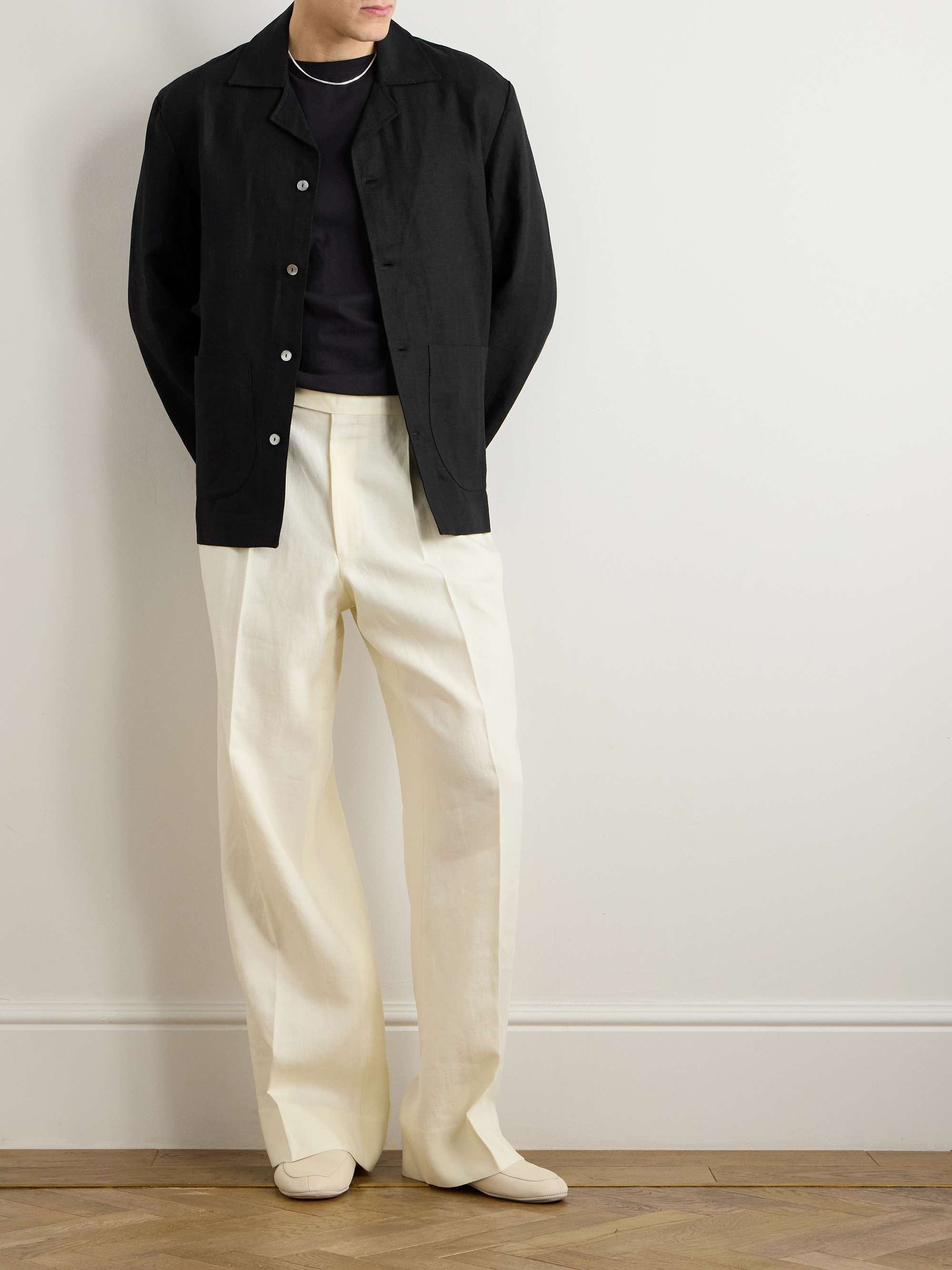 Camp-Collar Linen-Canvas Overshirt view
