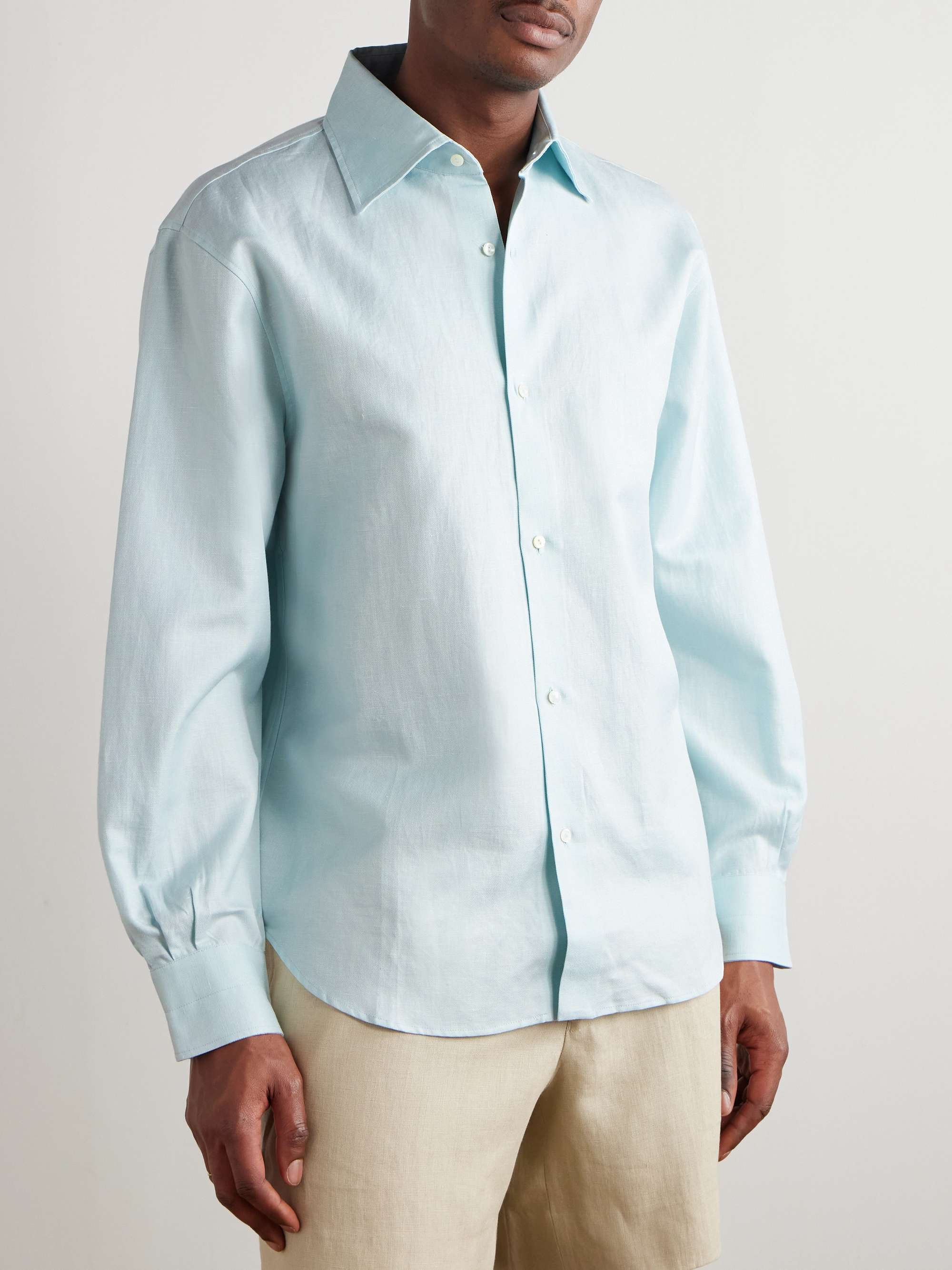 Cotton and Linen-Blend Shirt view