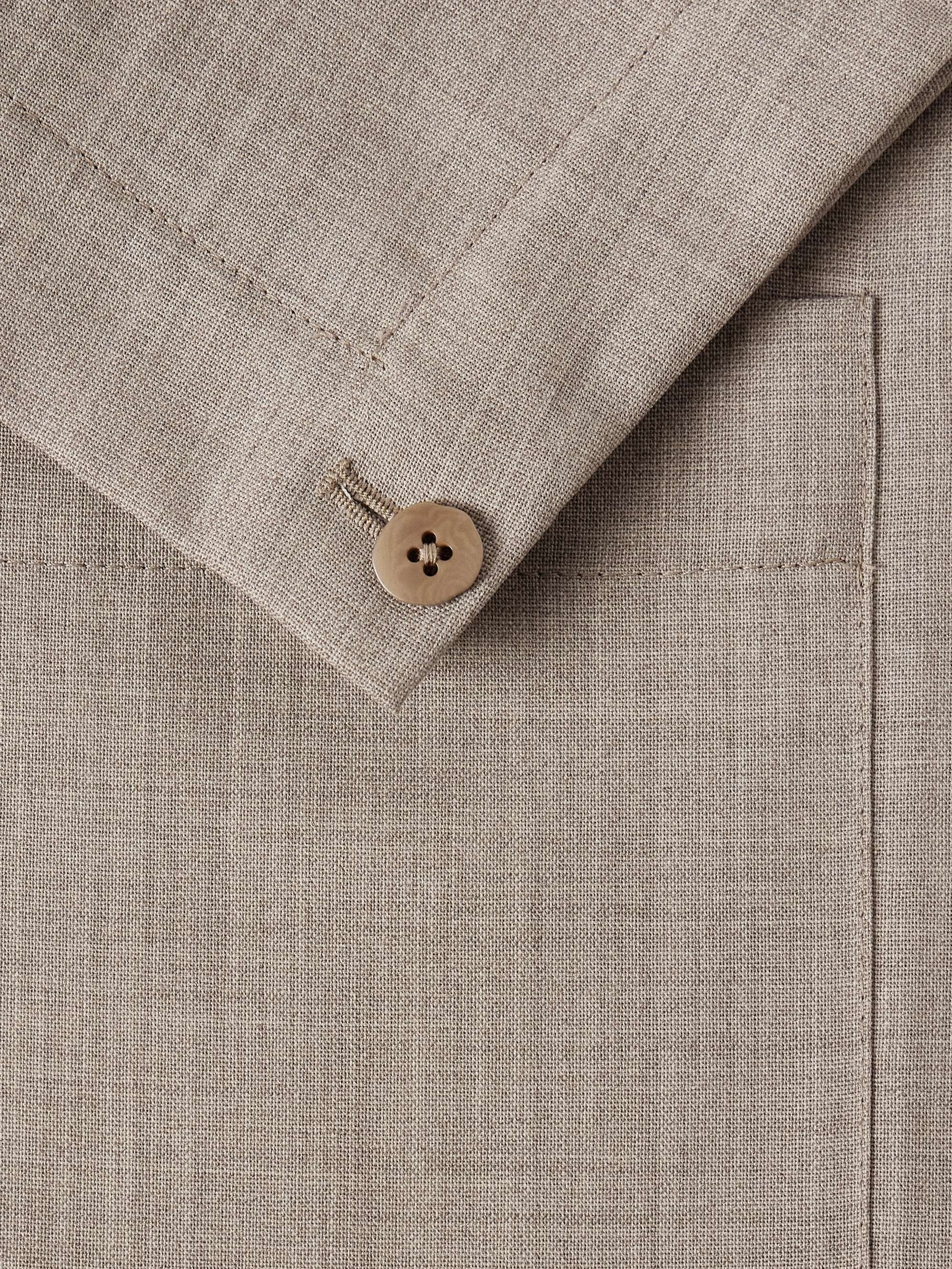Unstructured Double-Breasted Wool Suit Jacket view