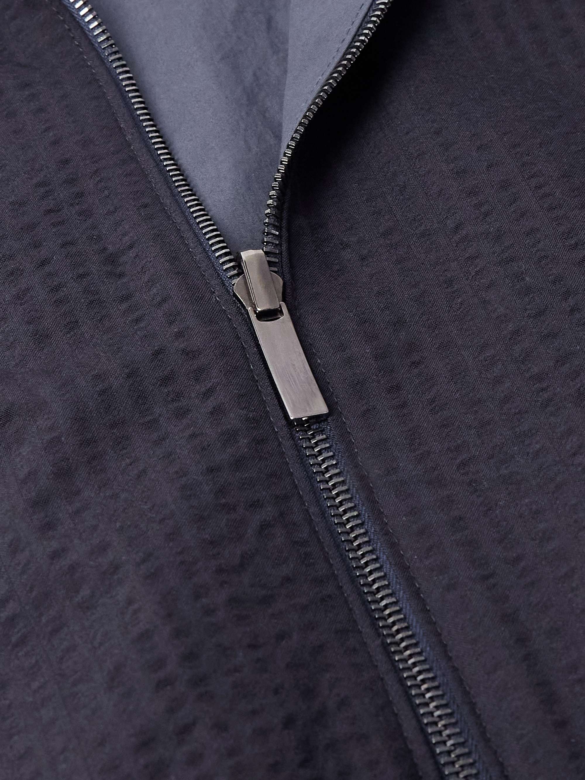Reversible Wool-Seersucker and Poplin Bomber Jacket view