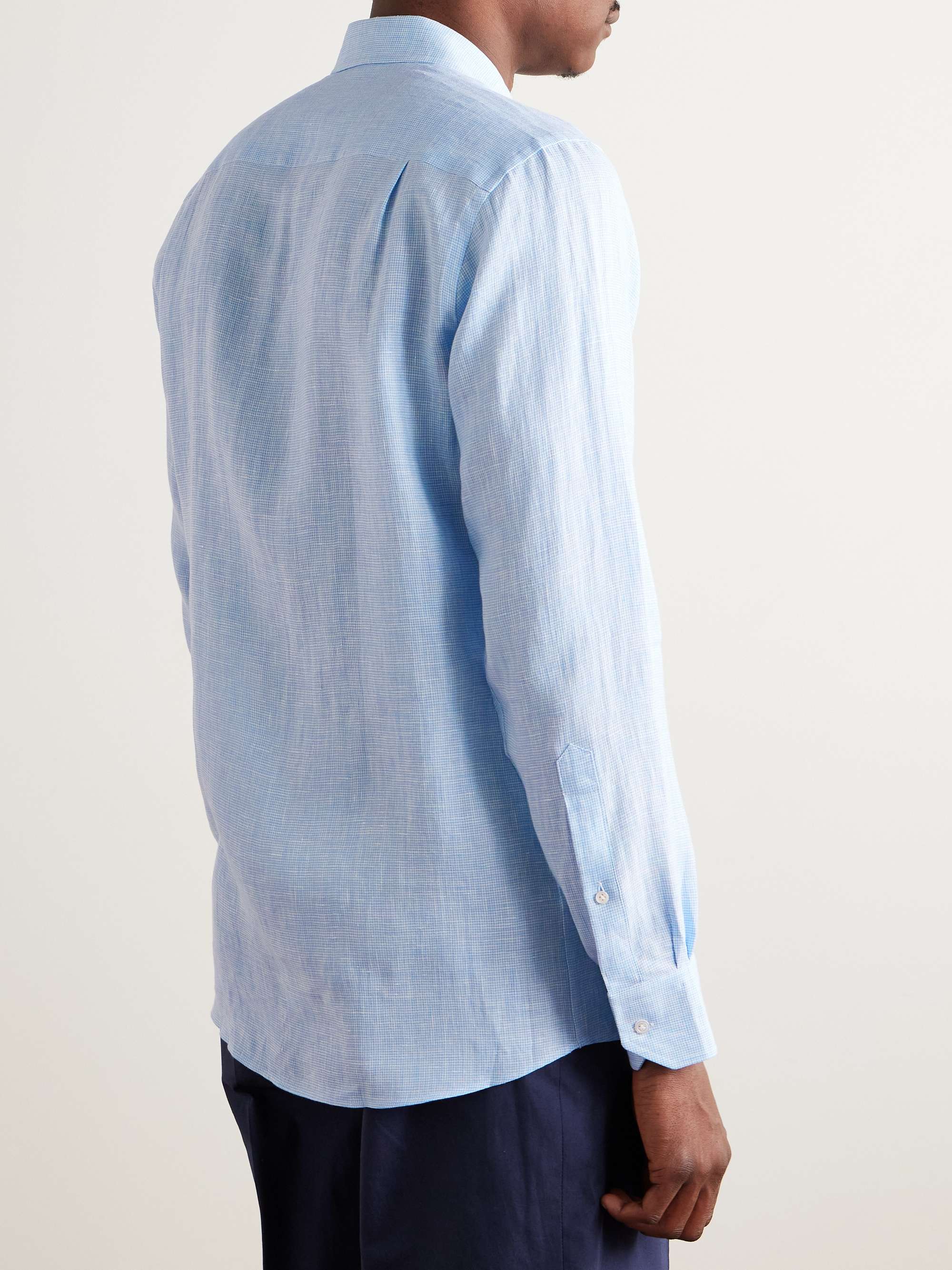 Astino Micro-Checked Linen Shirt view