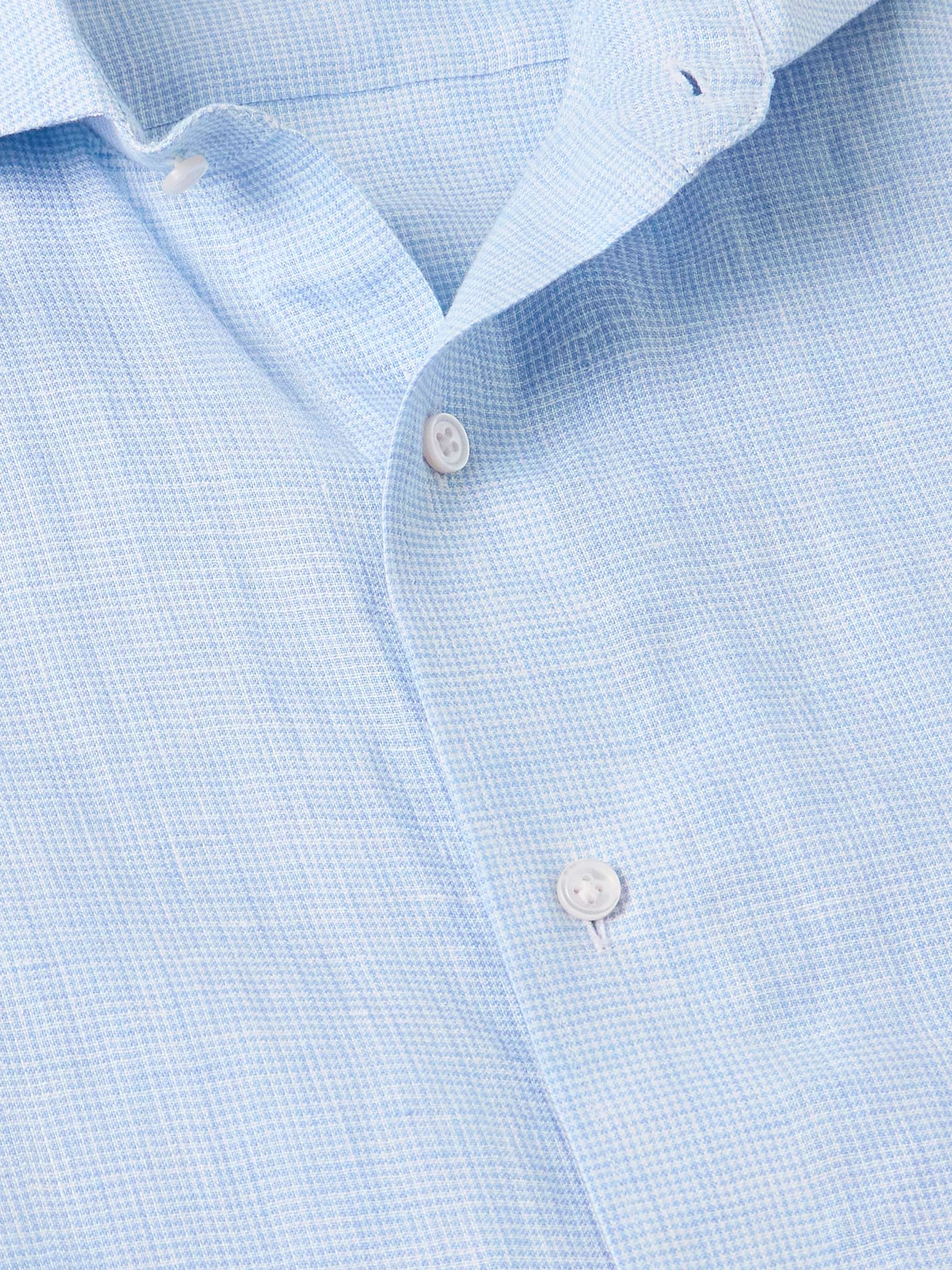 Astino Micro-Checked Linen Shirt view