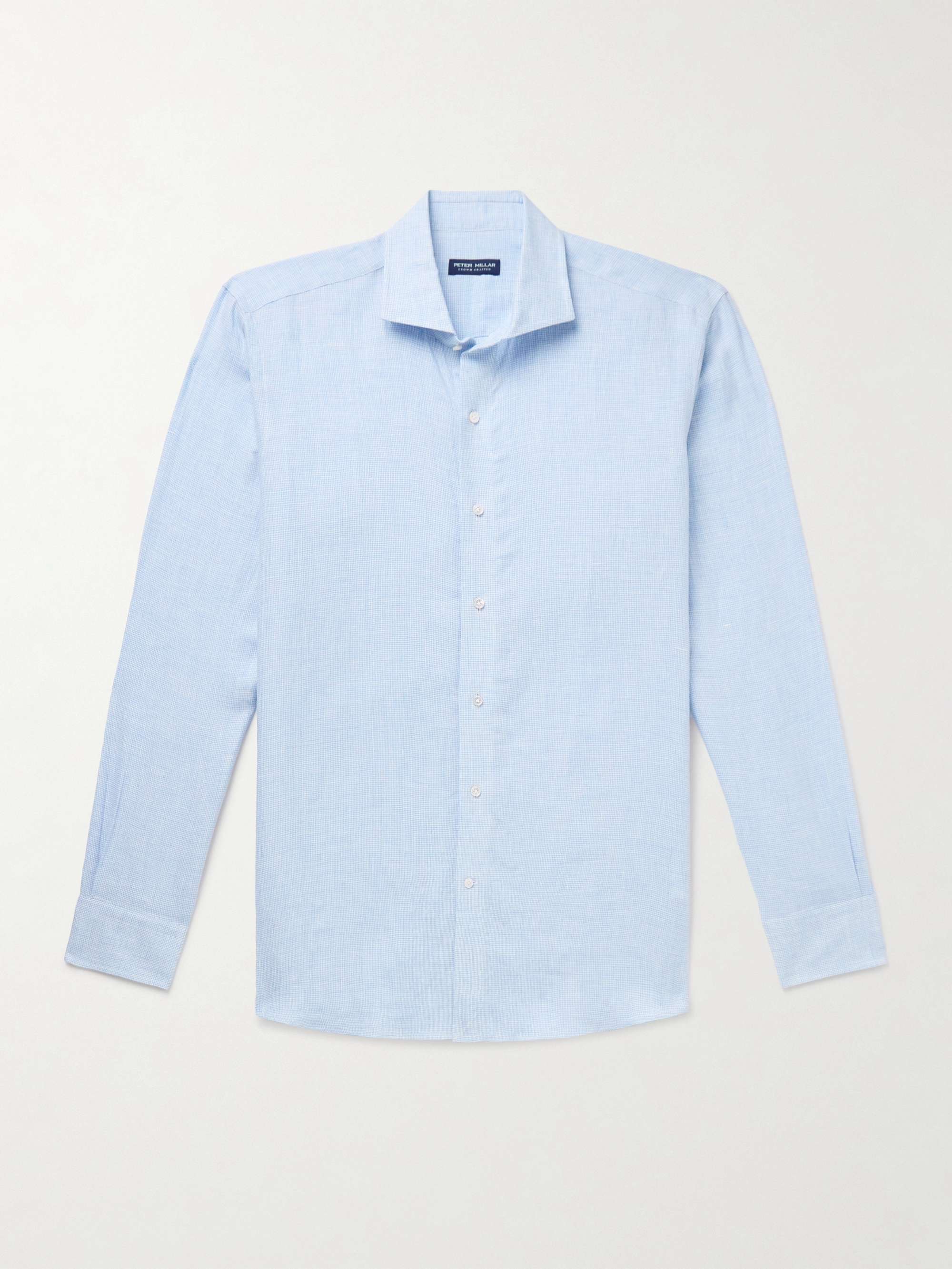 Astino Micro-Checked Linen Shirt view