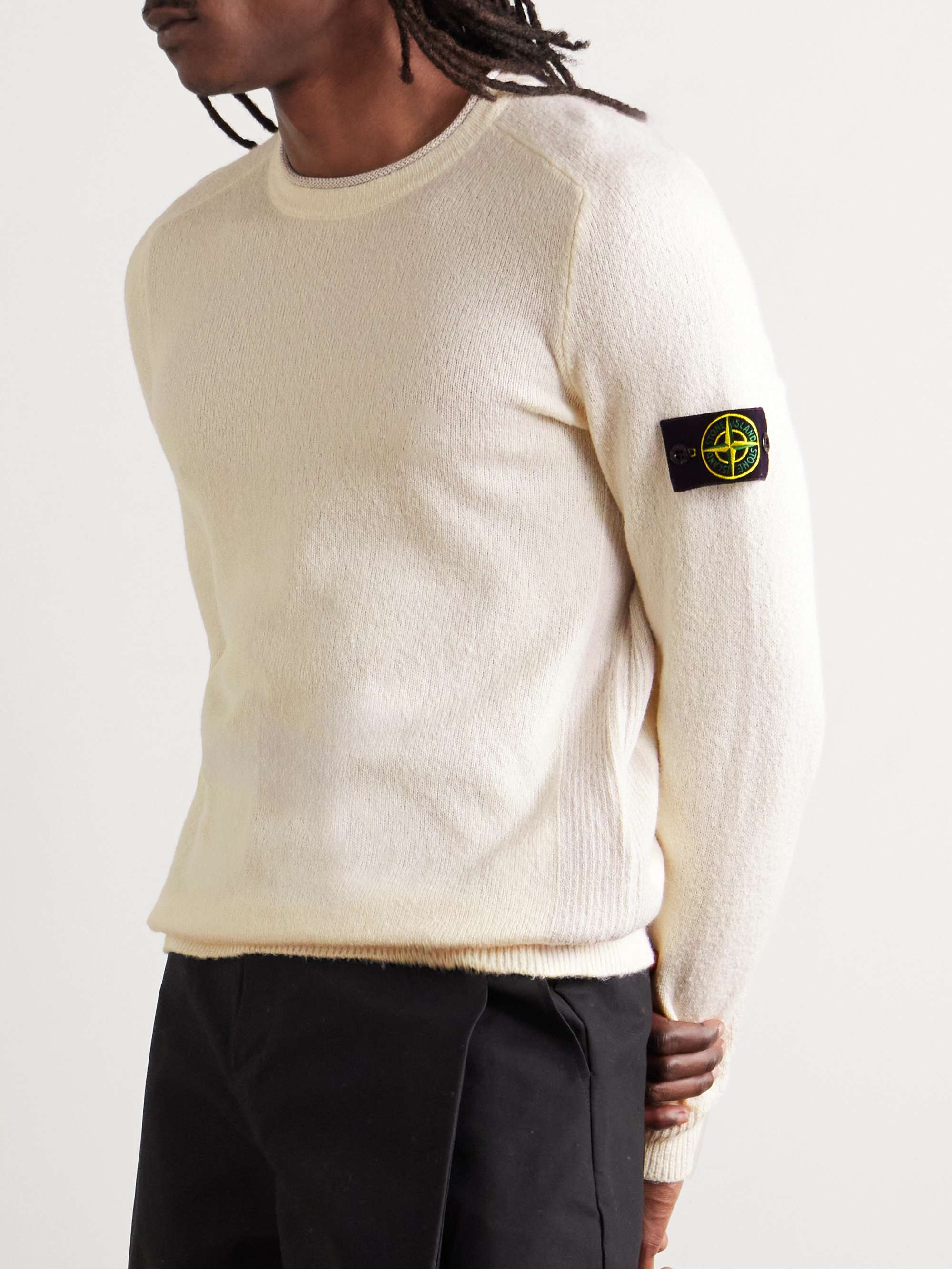 Logo-Appliquéd Cotton-Blend Sweater view